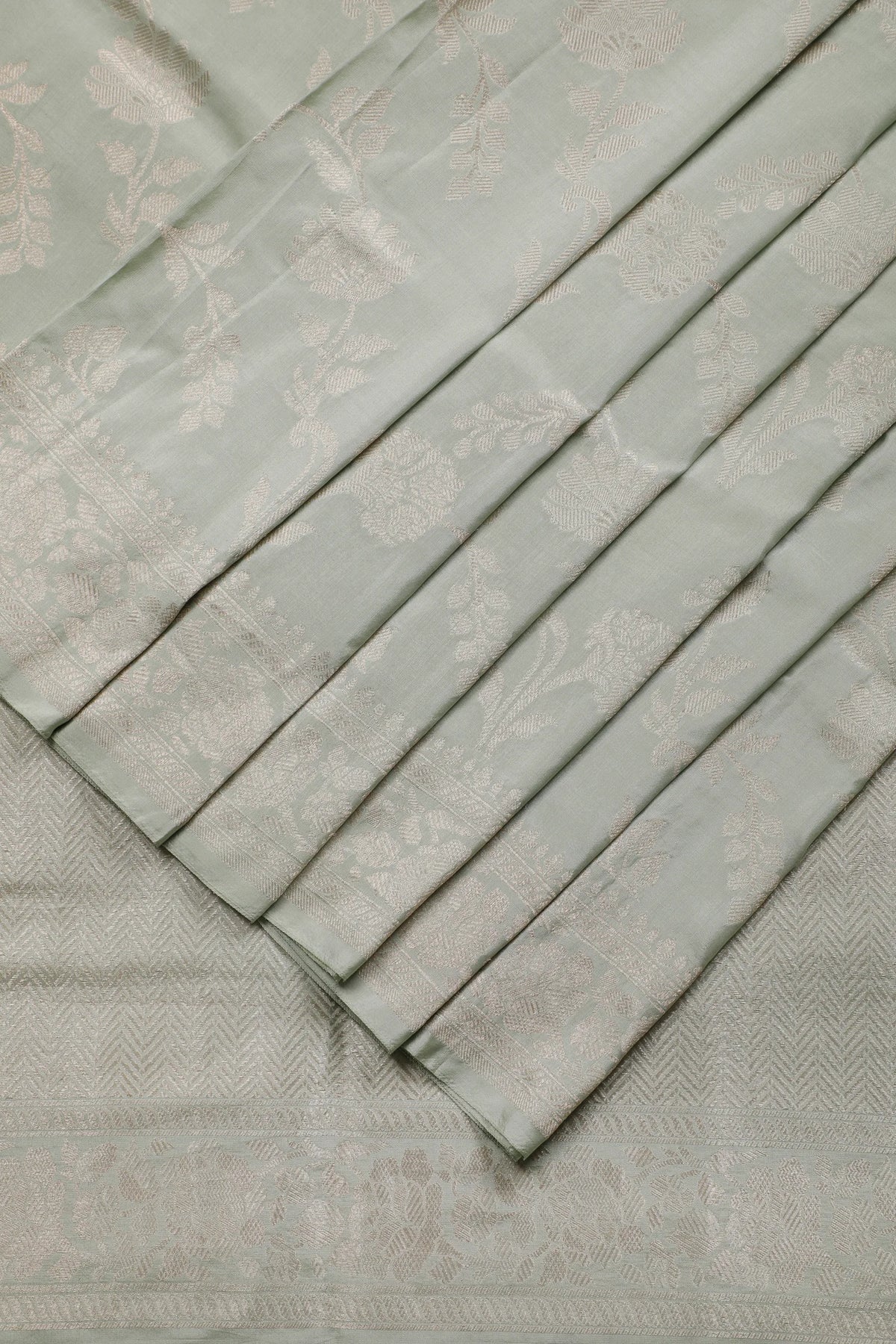 Sea Green Handloom Benarasi Katan Silk Saree