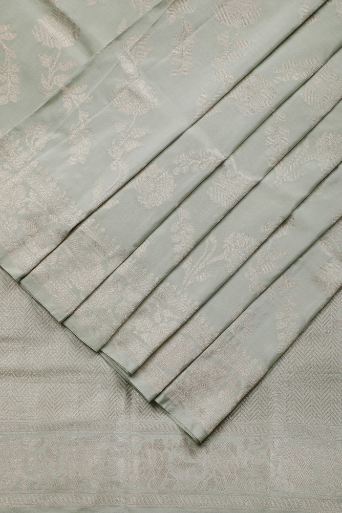 Sea Green Handloom Benarasi Katan Silk Saree