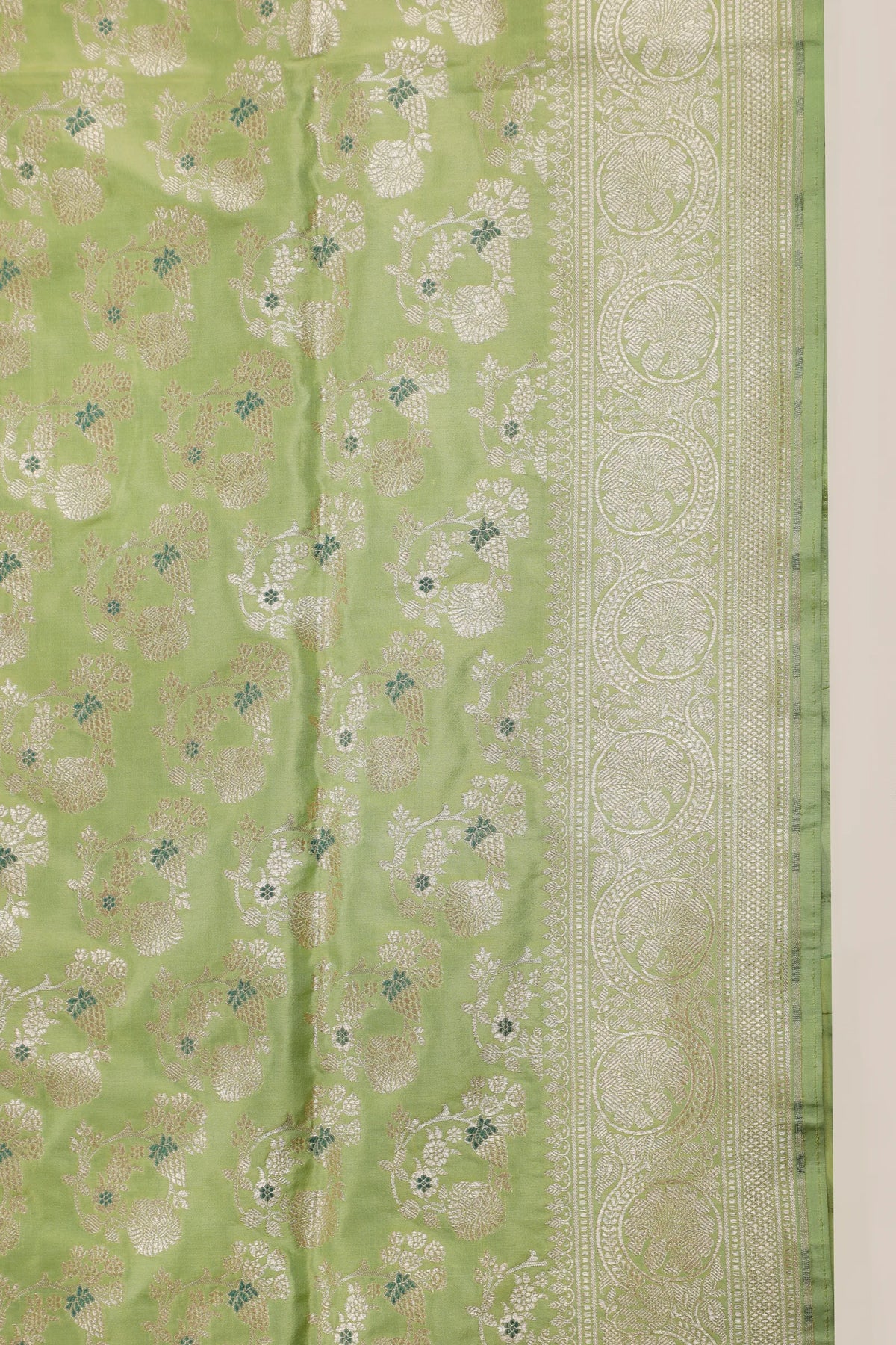 Pista Green Handloom Benarasi Katan Silk Saree