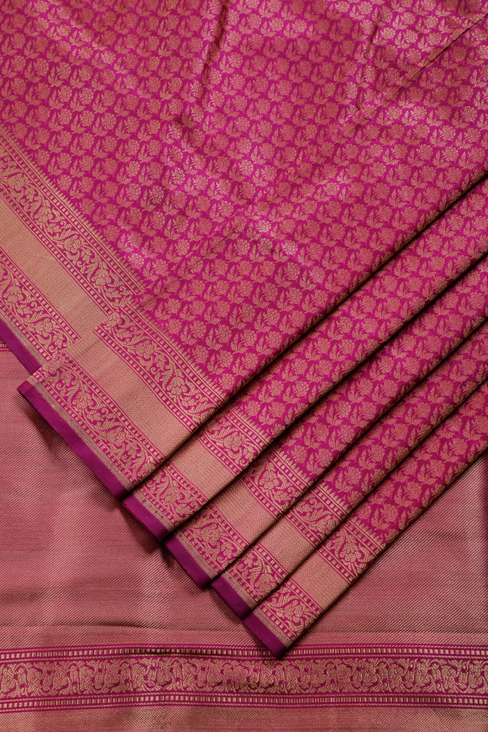 Purple Benarasi Katan Pure Silk Saree