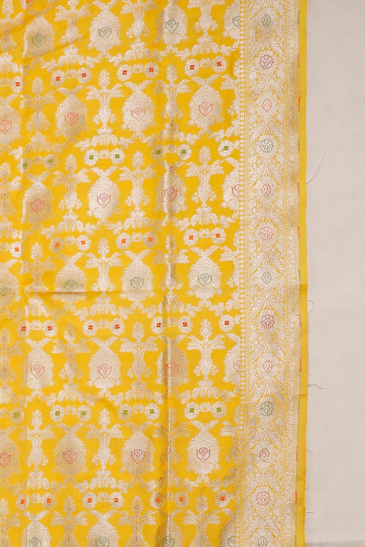 Fresh Yellow Handloom Benarasi Katan Silk Saree