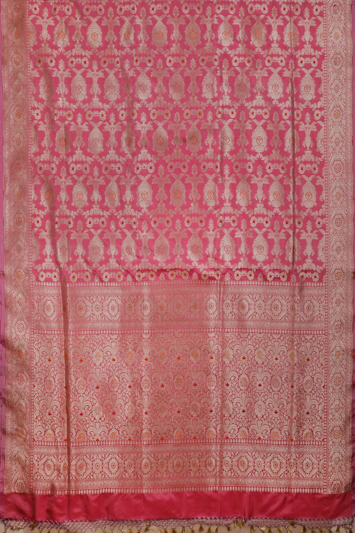 Onion Pink Benarasi Katan Pure Silk Saree