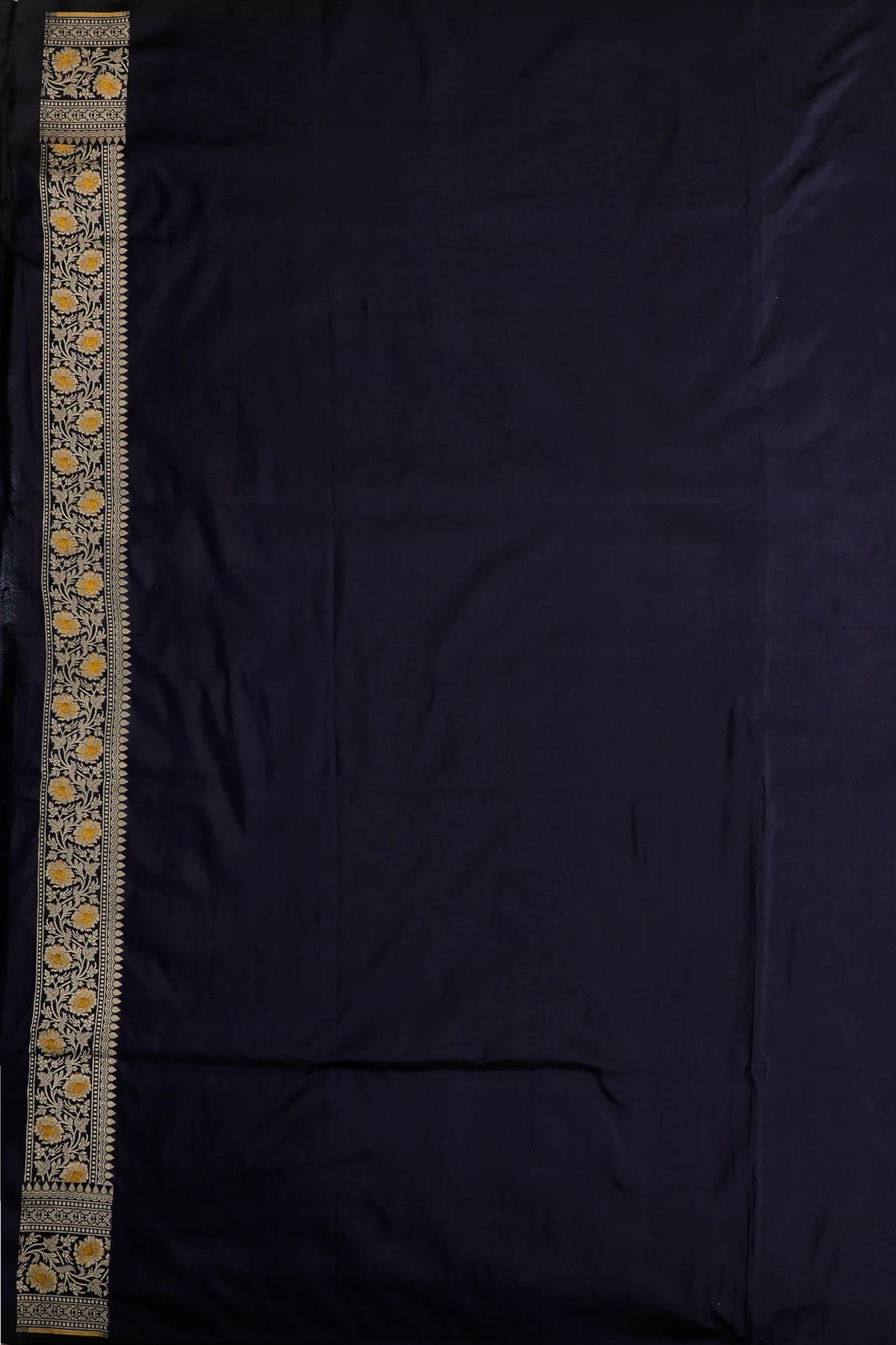 Navy Blue Handloom Benarasi Katan Silk Saree