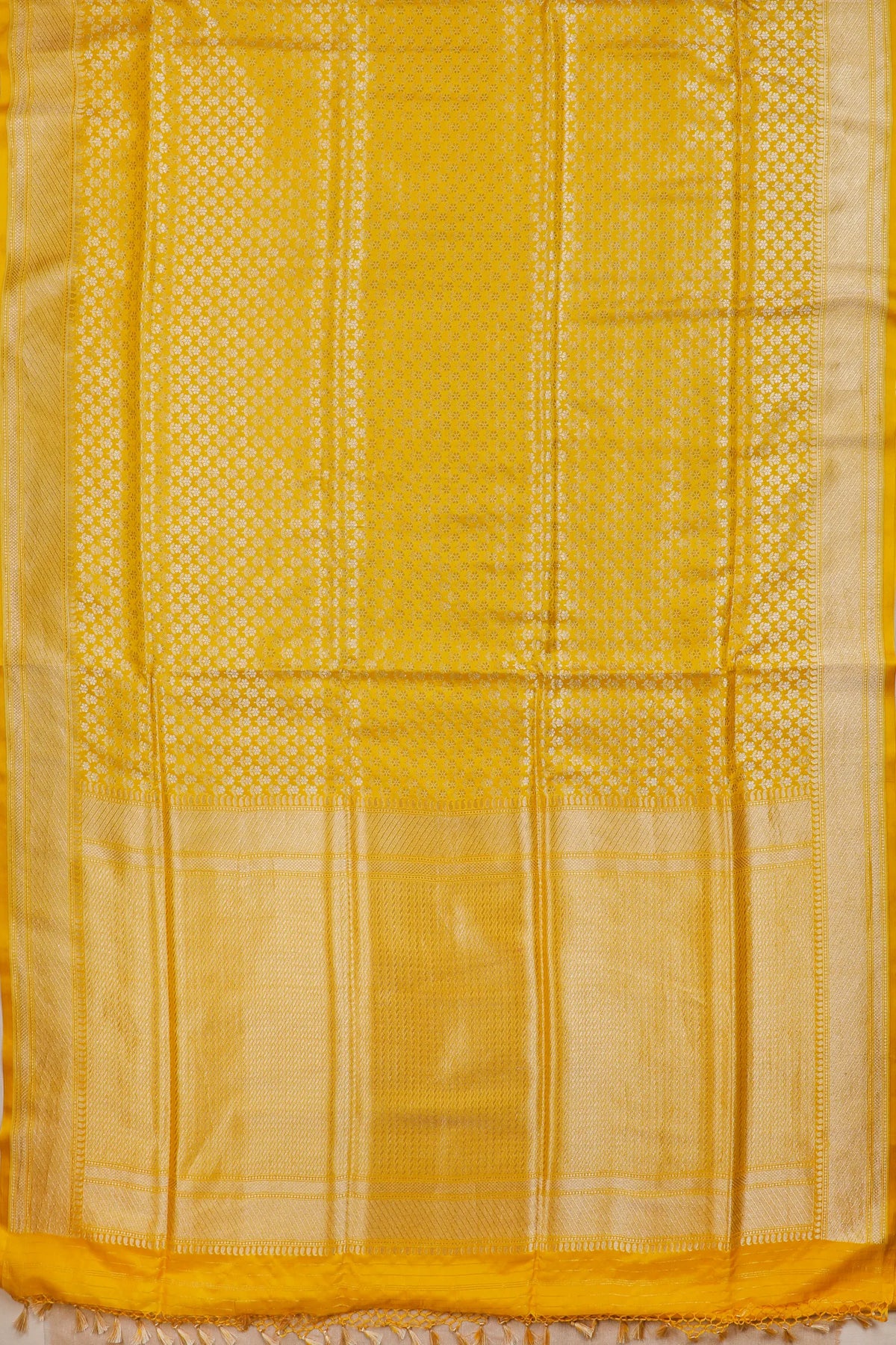 Lemon Yellow Benarasi Katan Pure Silk Saree