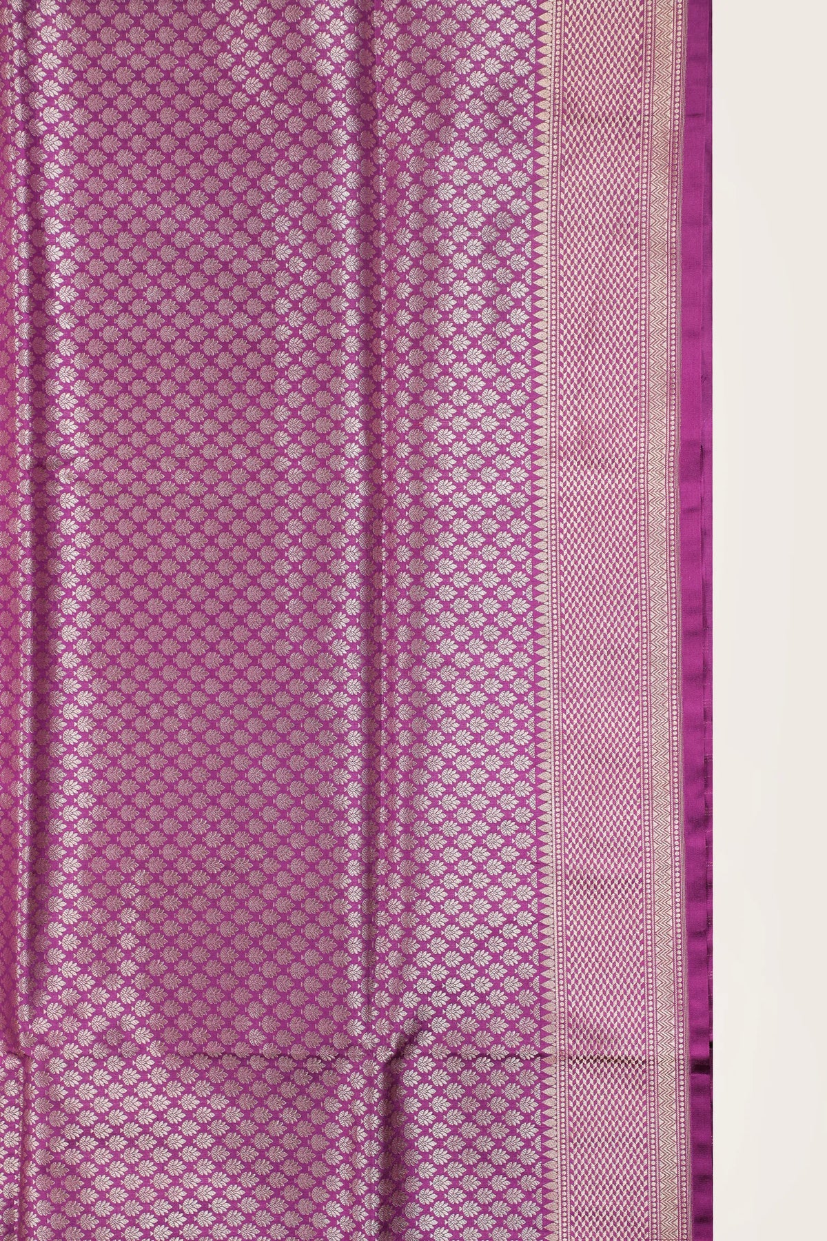 Purple Handloom Benarasi Pure Silk Saree
