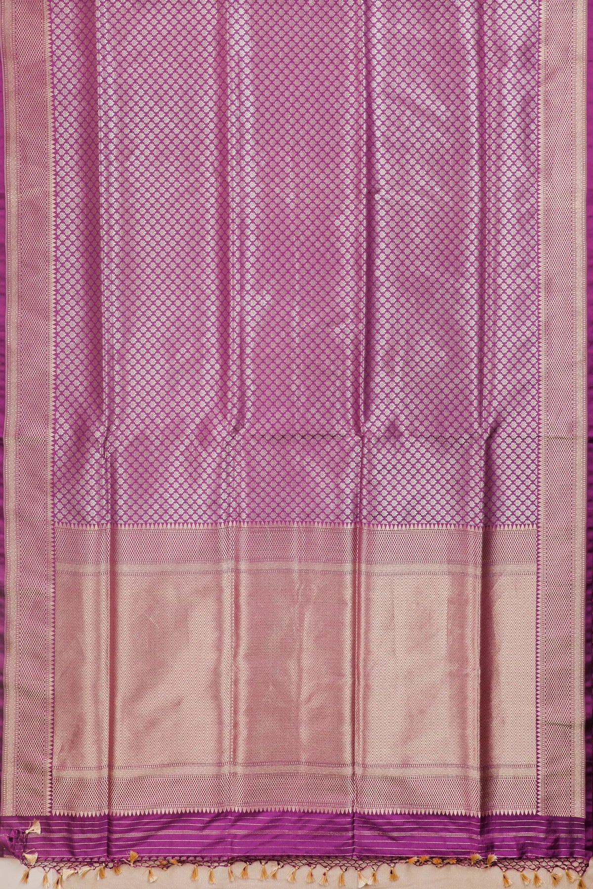 Purple Handloom Benarasi Pure Silk Saree