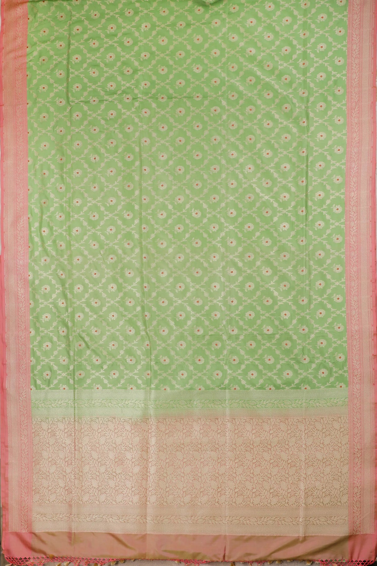 Pista Green Handloom Benarasi Katan Silk Saree
