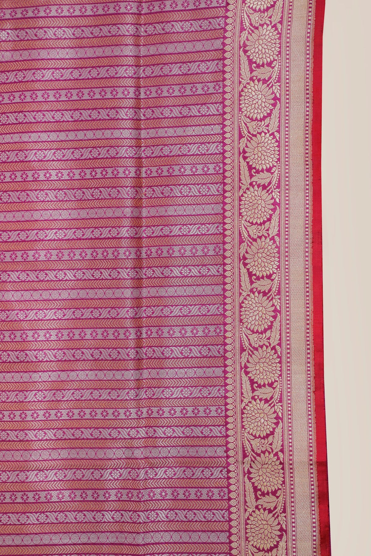 Striped Handloom Benarasi Katan Silk Saree