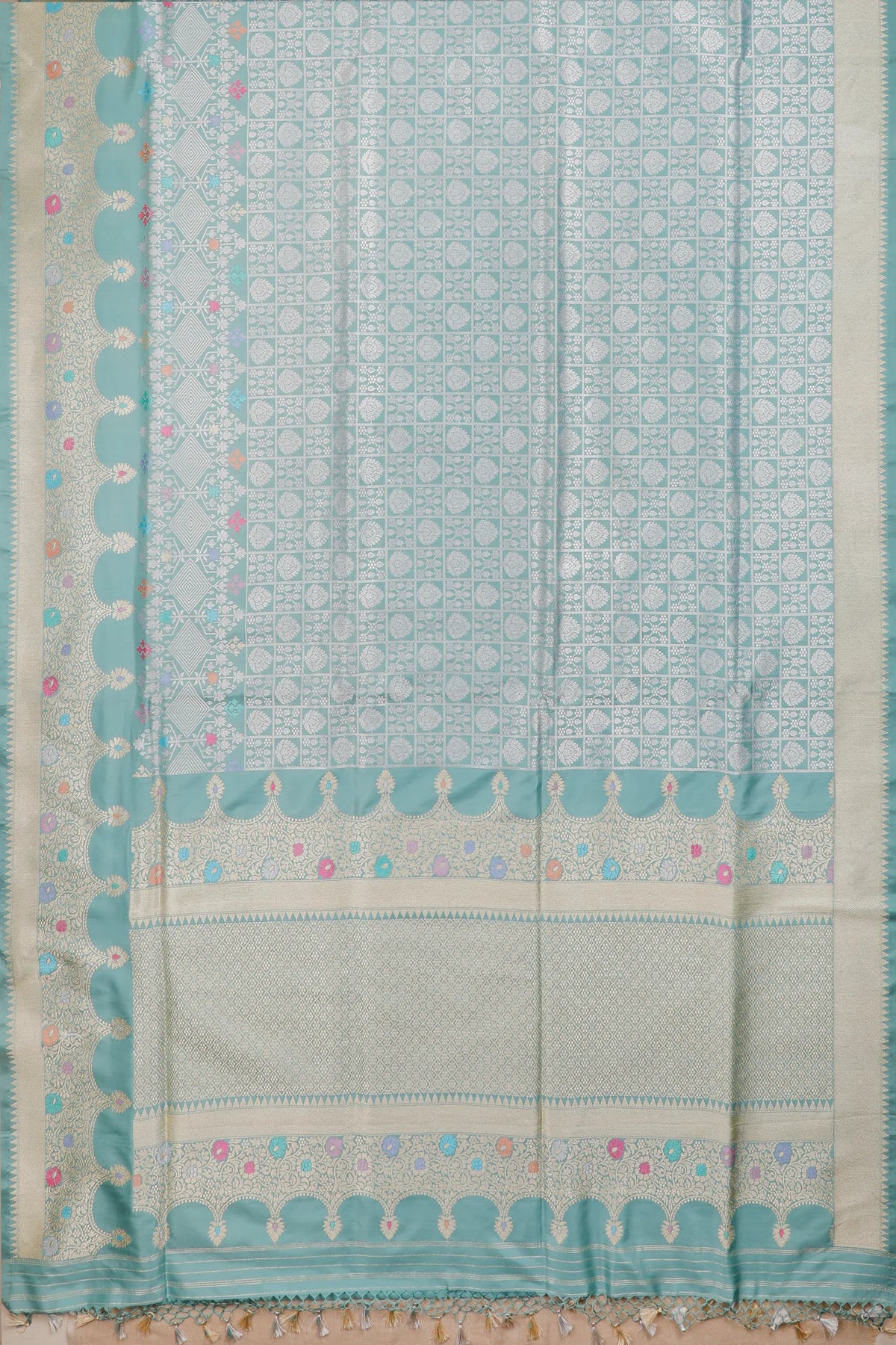 Pastel Blue Benarasi Katan Pure Silk Saree