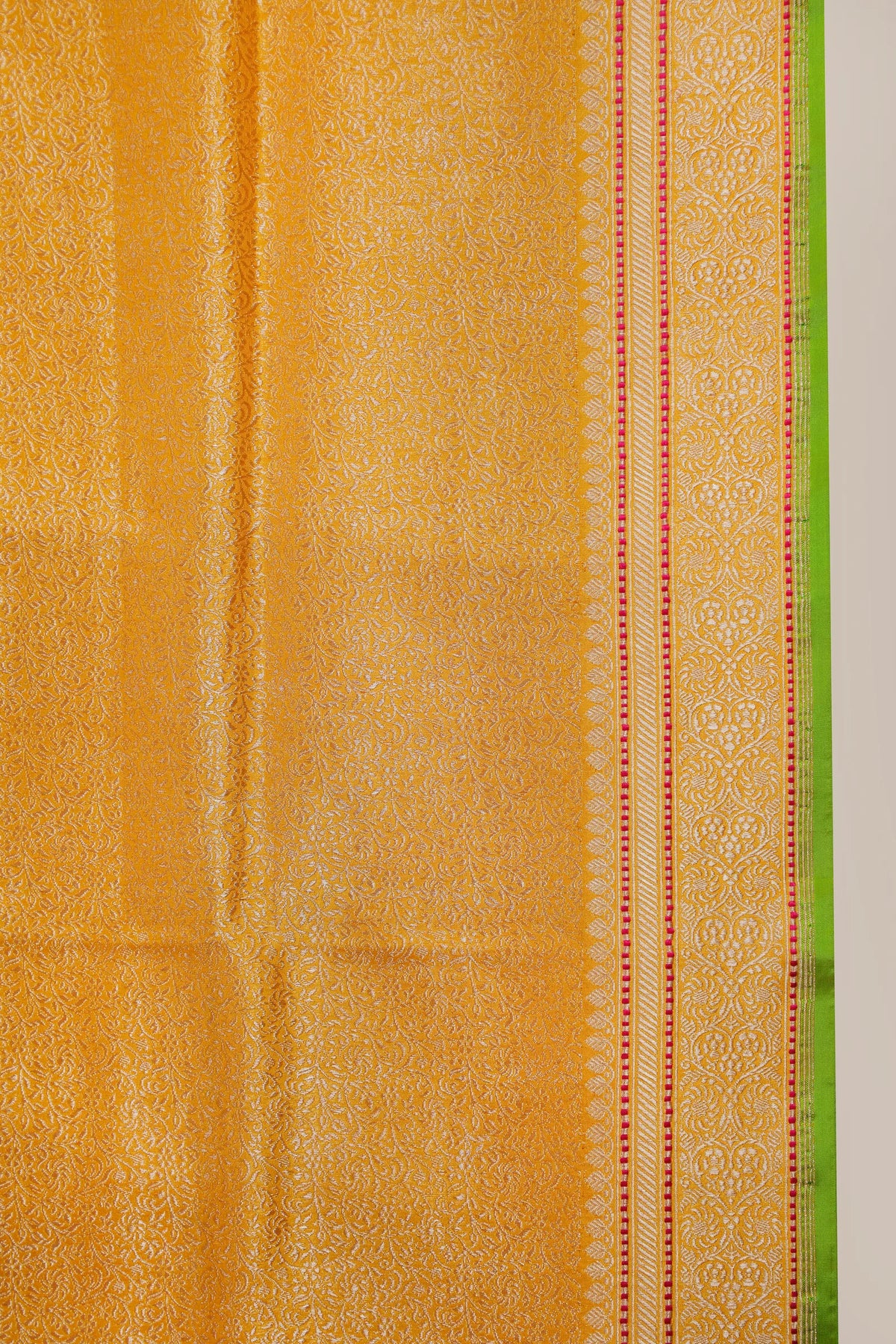Fresh Yellow Handloom Benarasi Katan Silk Saree - Kadhua Weaving