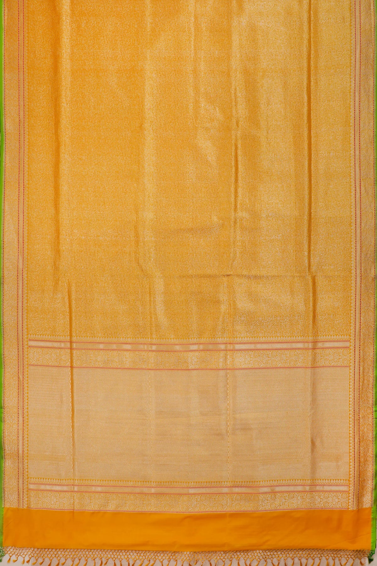 Fresh Yellow Handloom Benarasi Katan Silk Saree - Kadhua Weaving