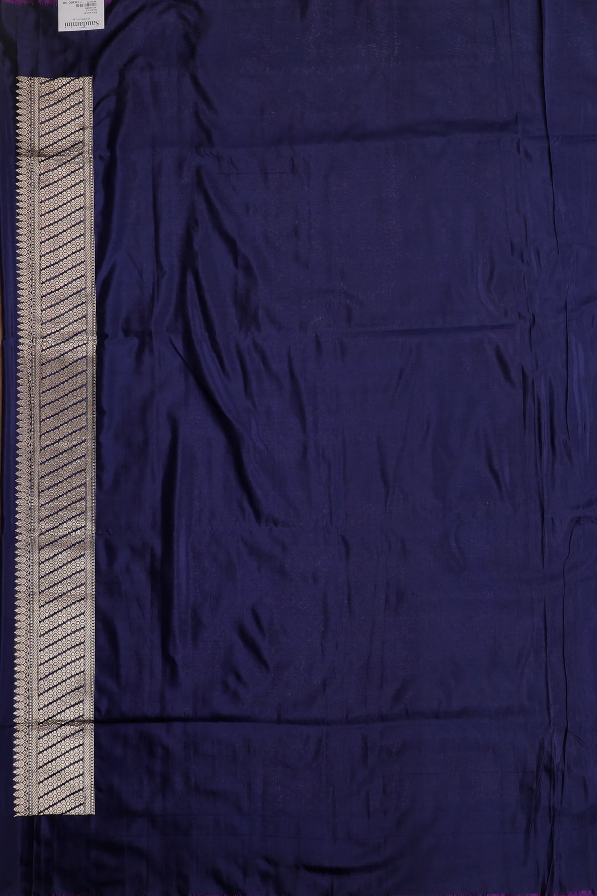 Ink Blue Handloom Pure Silk Benarasi Saree in Kadhua Weave