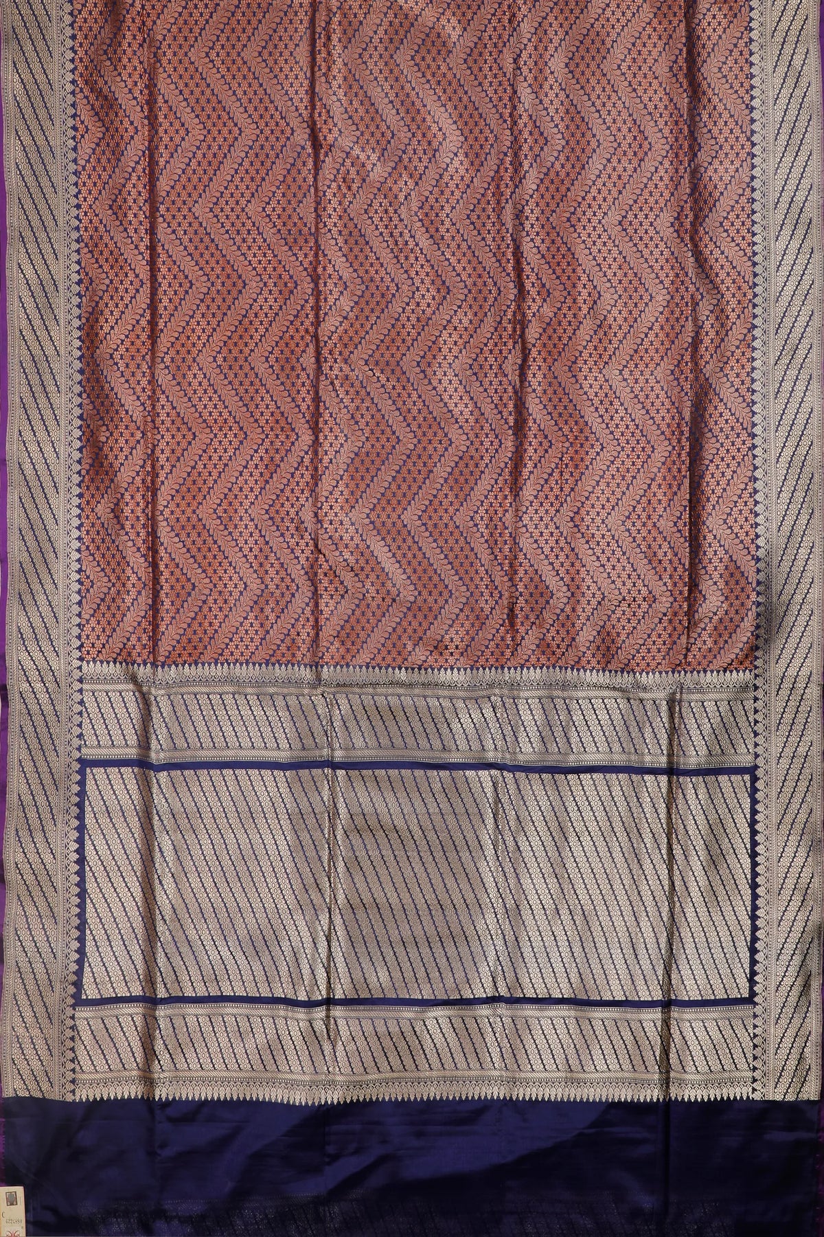 Ink Blue Handloom Pure Silk Benarasi Saree in Kadhua Weave