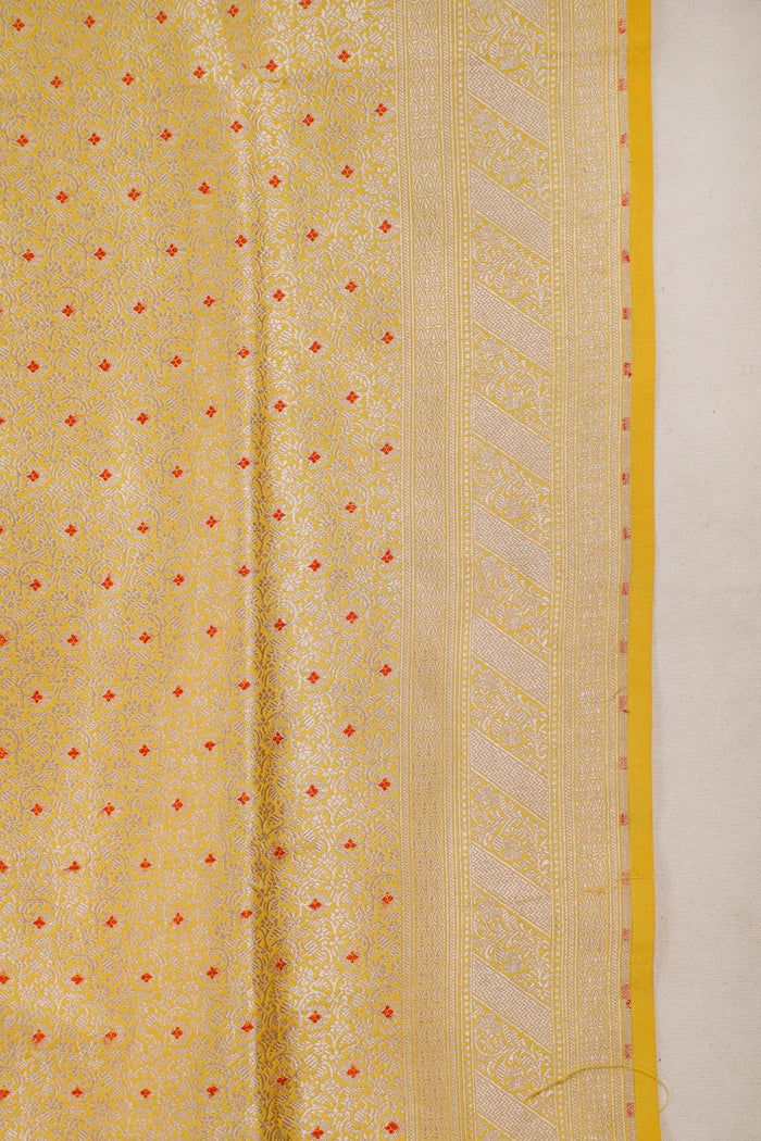 Lemon Yellow Handloom Benarasi Katan Silk Saree