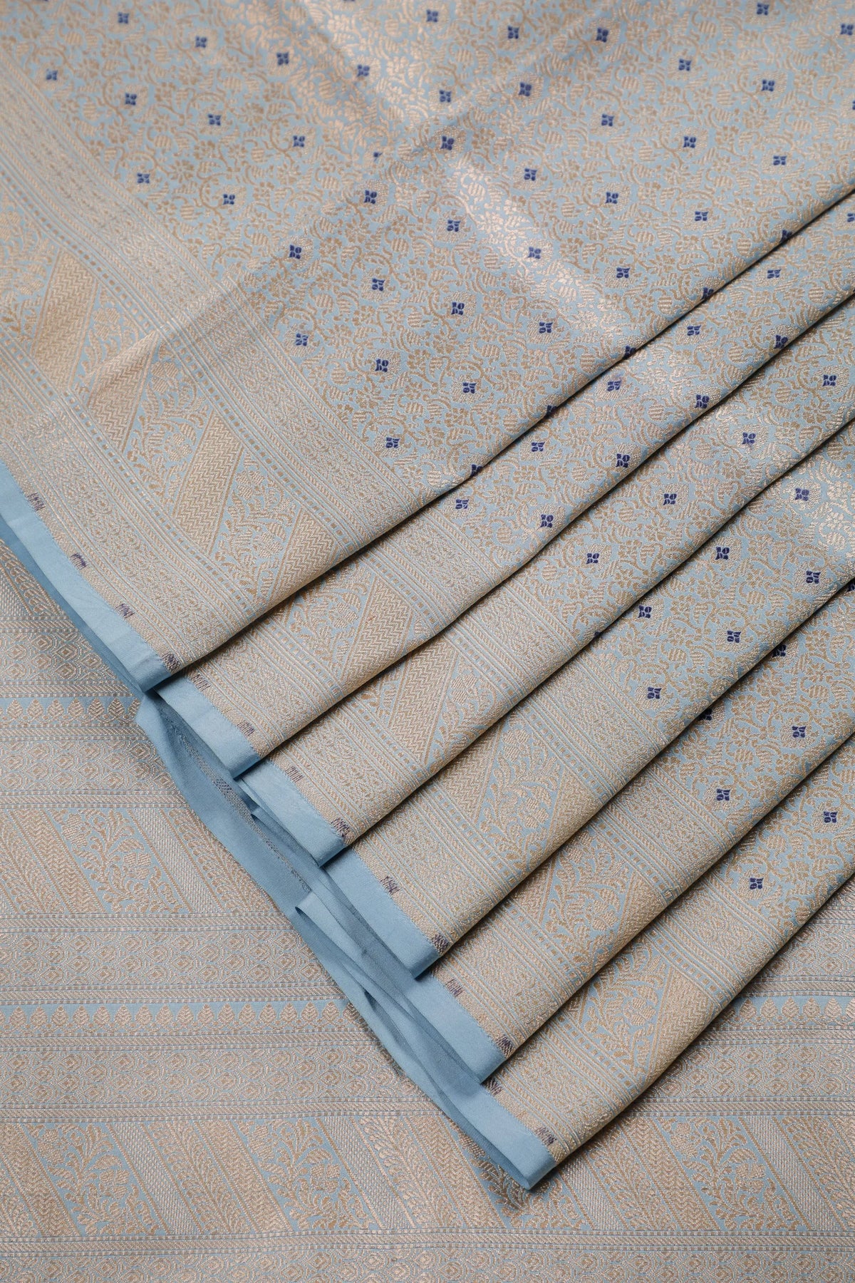 Navy Blue Handloom Benarasi Katan Silk Saree