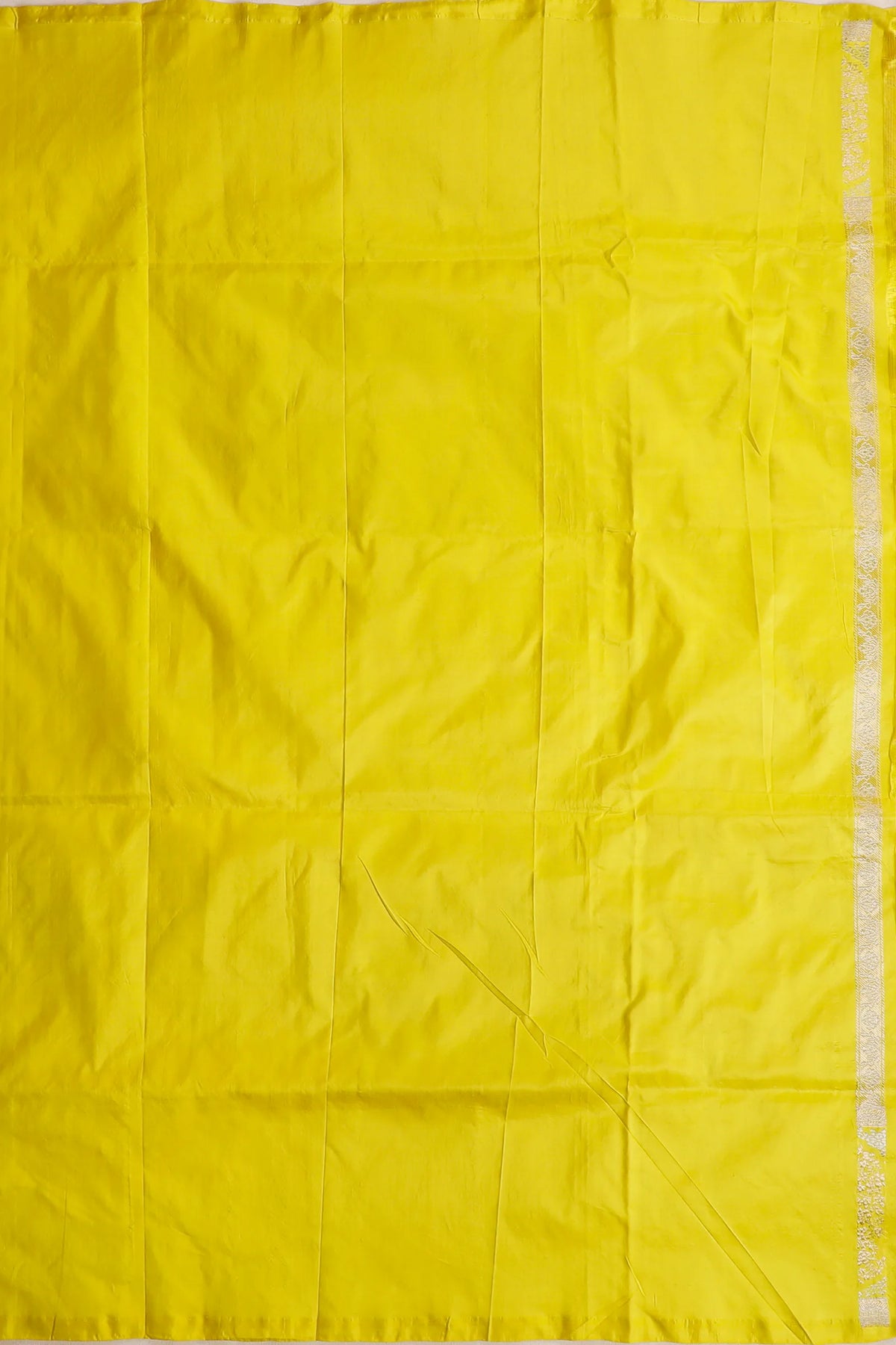 Neon Yellow Handloom Benarasi Katan Silk Saree