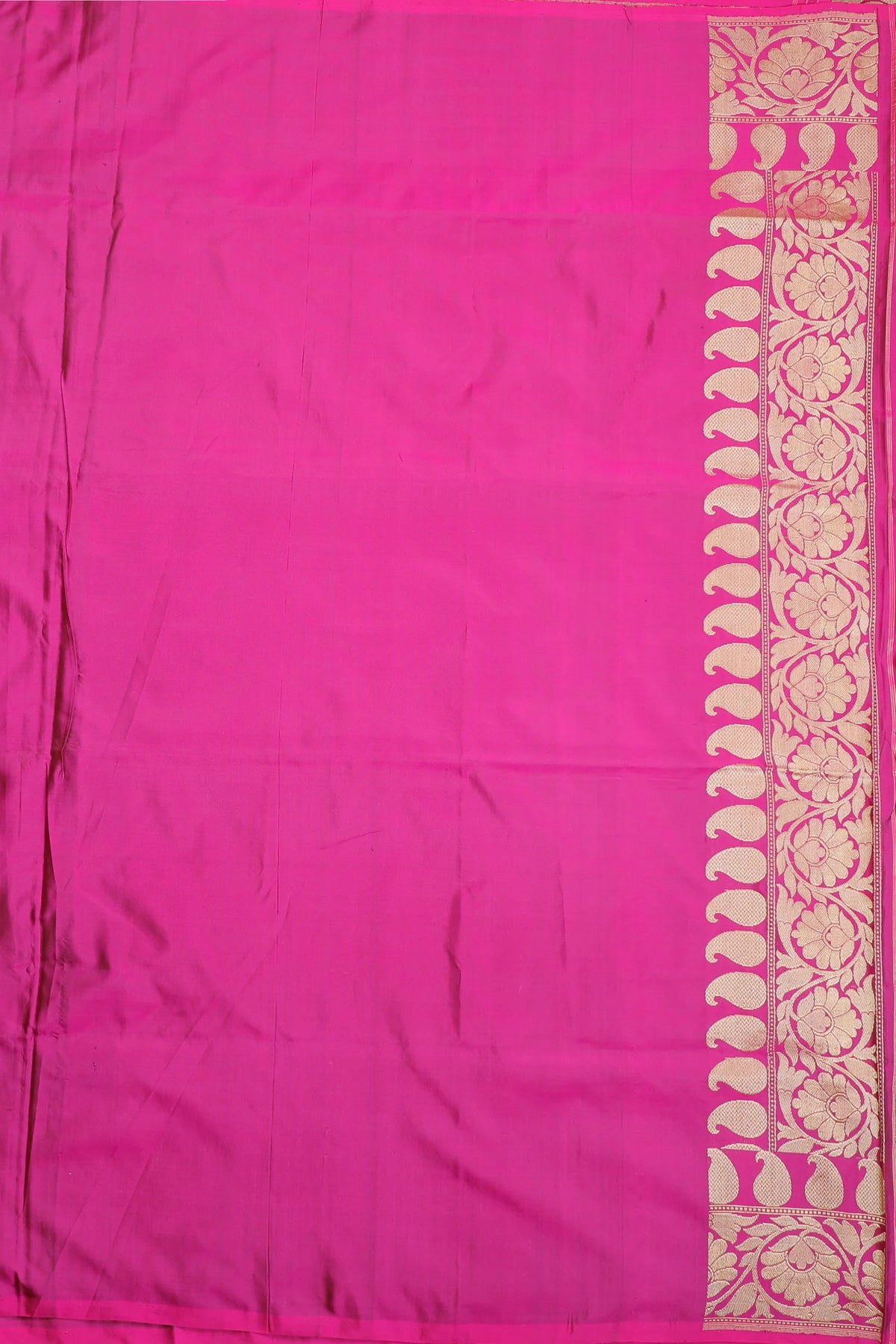 Black Handloom Benarasi Pure Silk Saree with Pink Borders
