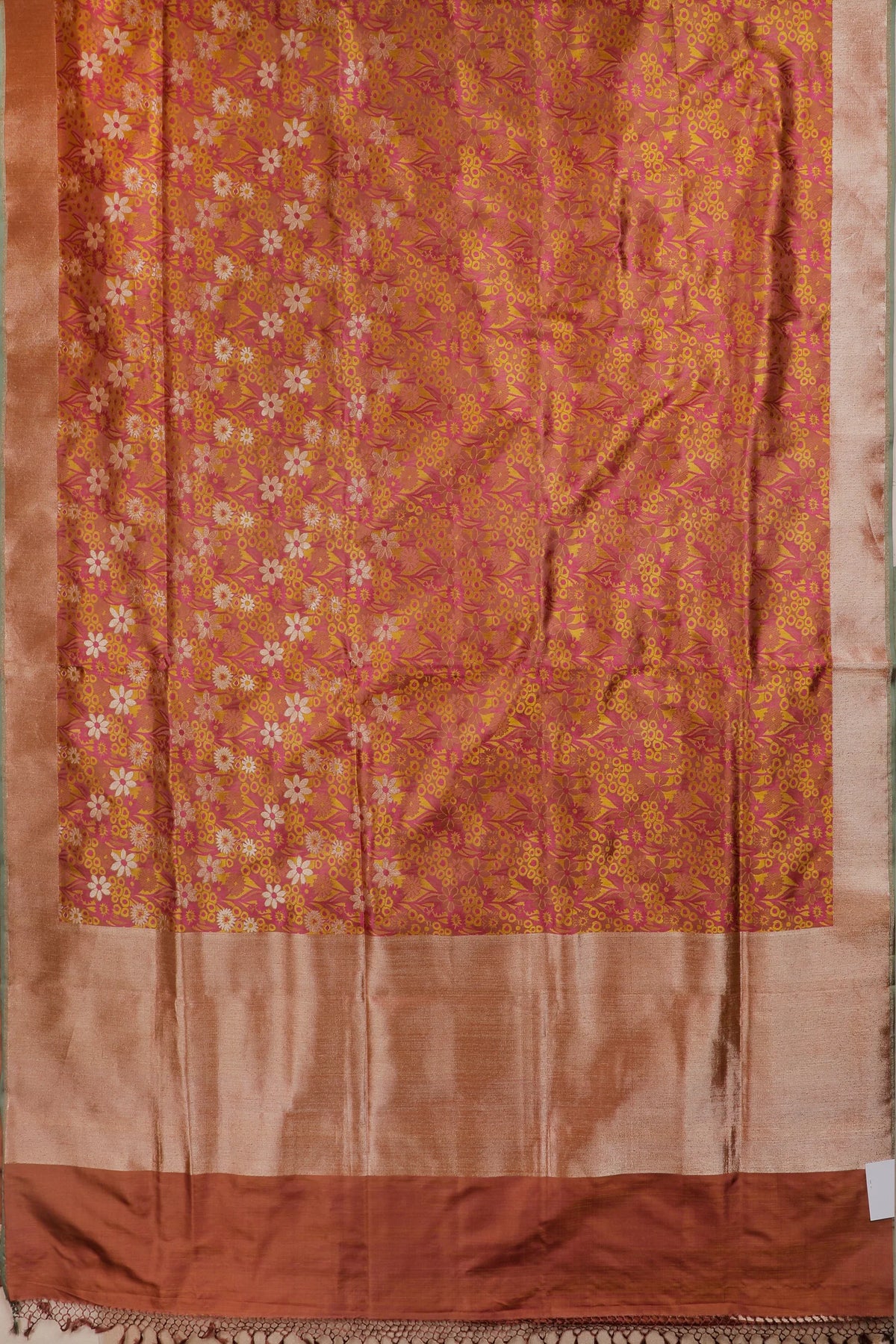 Brown Handloom Benarasi Pure Silk Saree in Kadhua Weave