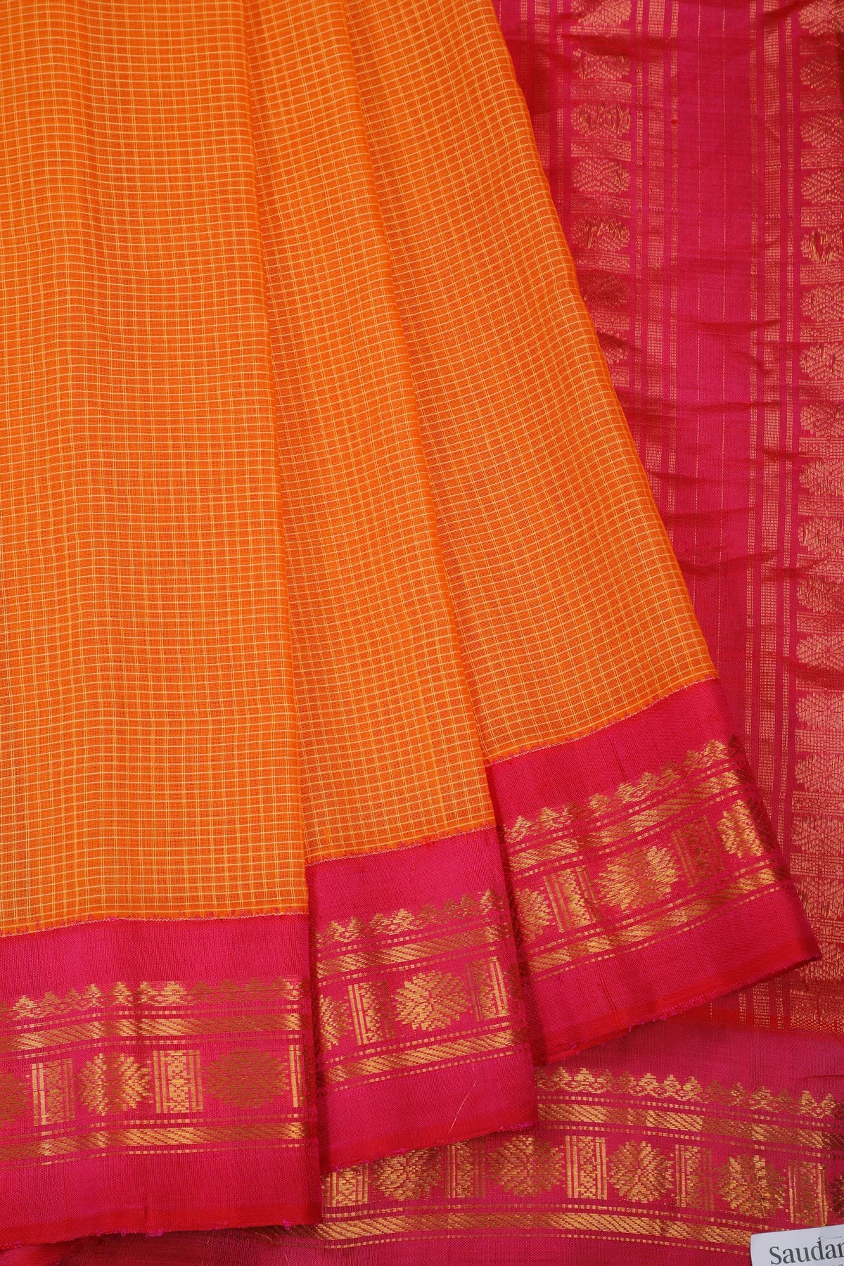 Mango Yellow Handloom Pure Silk Cotton (Sico) Gadwal Saree