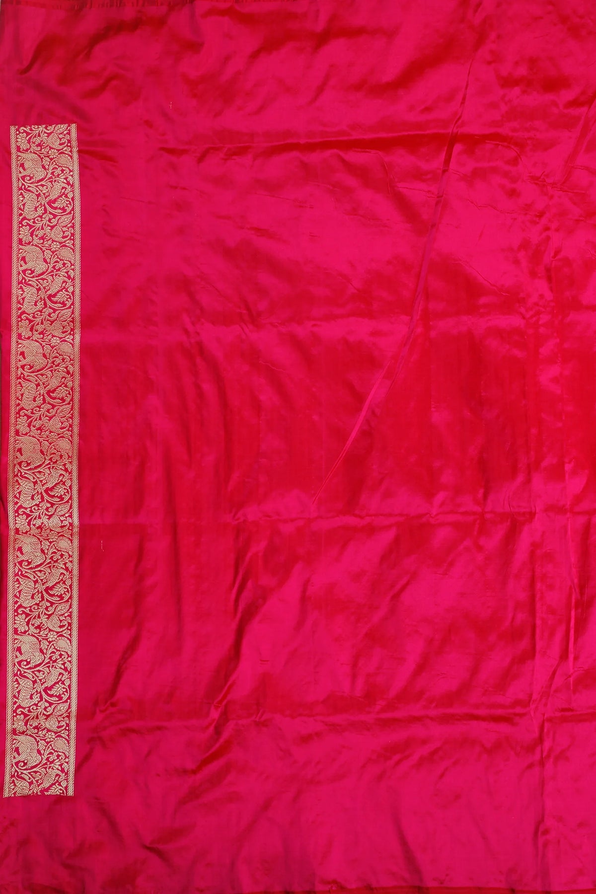 Red Handloom Real Zari Pure Silk Benarasi Saree - Revival Design