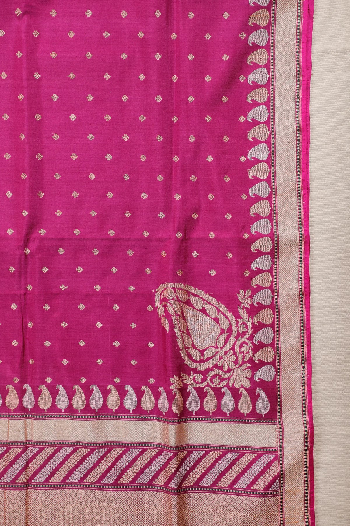 Magenta Katan and Spun Silk Benarasi Saree - Revival Design