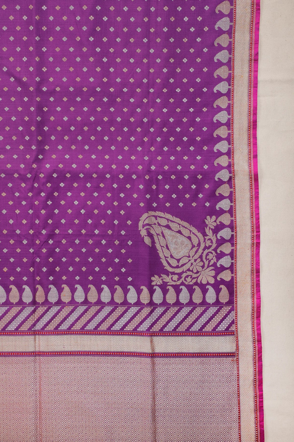 Purple Katan and Spun Silk Benarasi Saree - Revival Design