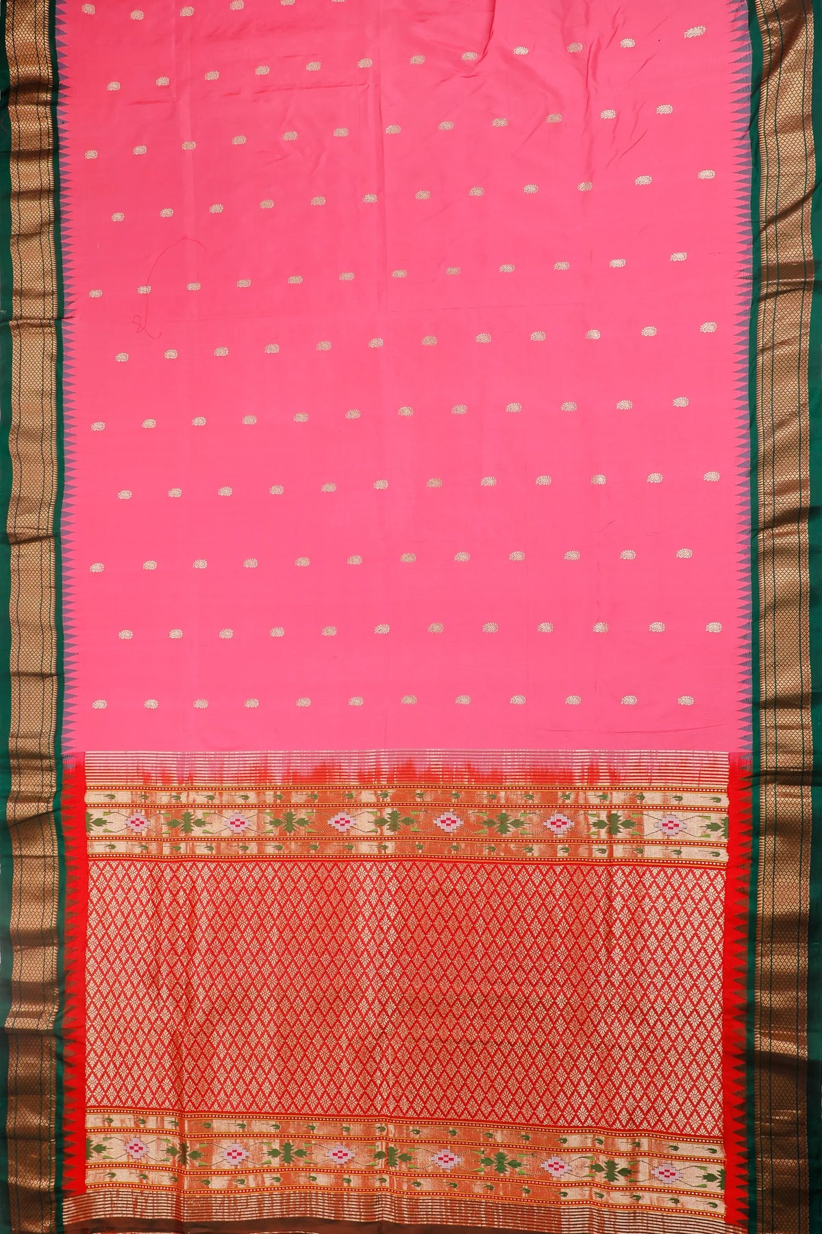 Pink Revival Pure Silk Handloom Paithani with Kadiyal Weave