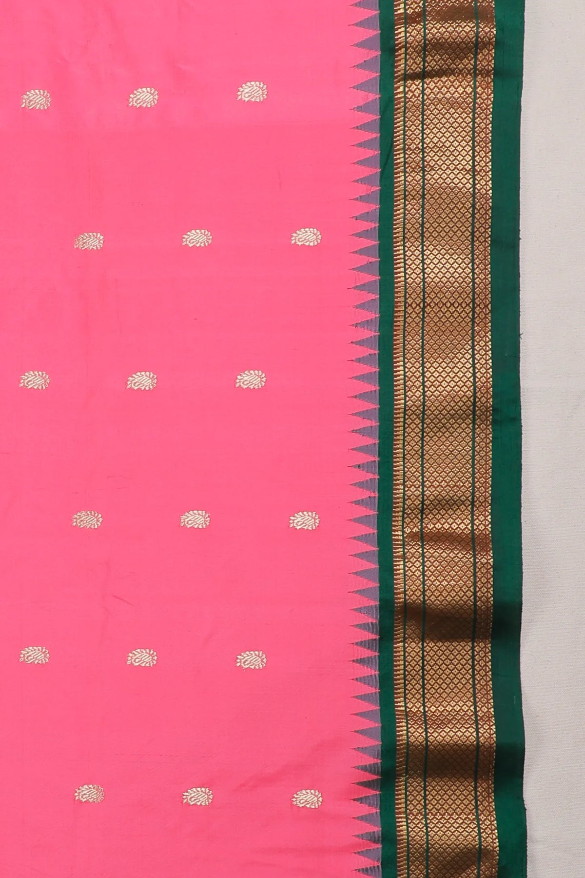 Pink Revival Pure Silk Handloom Paithani with Kadiyal Weave