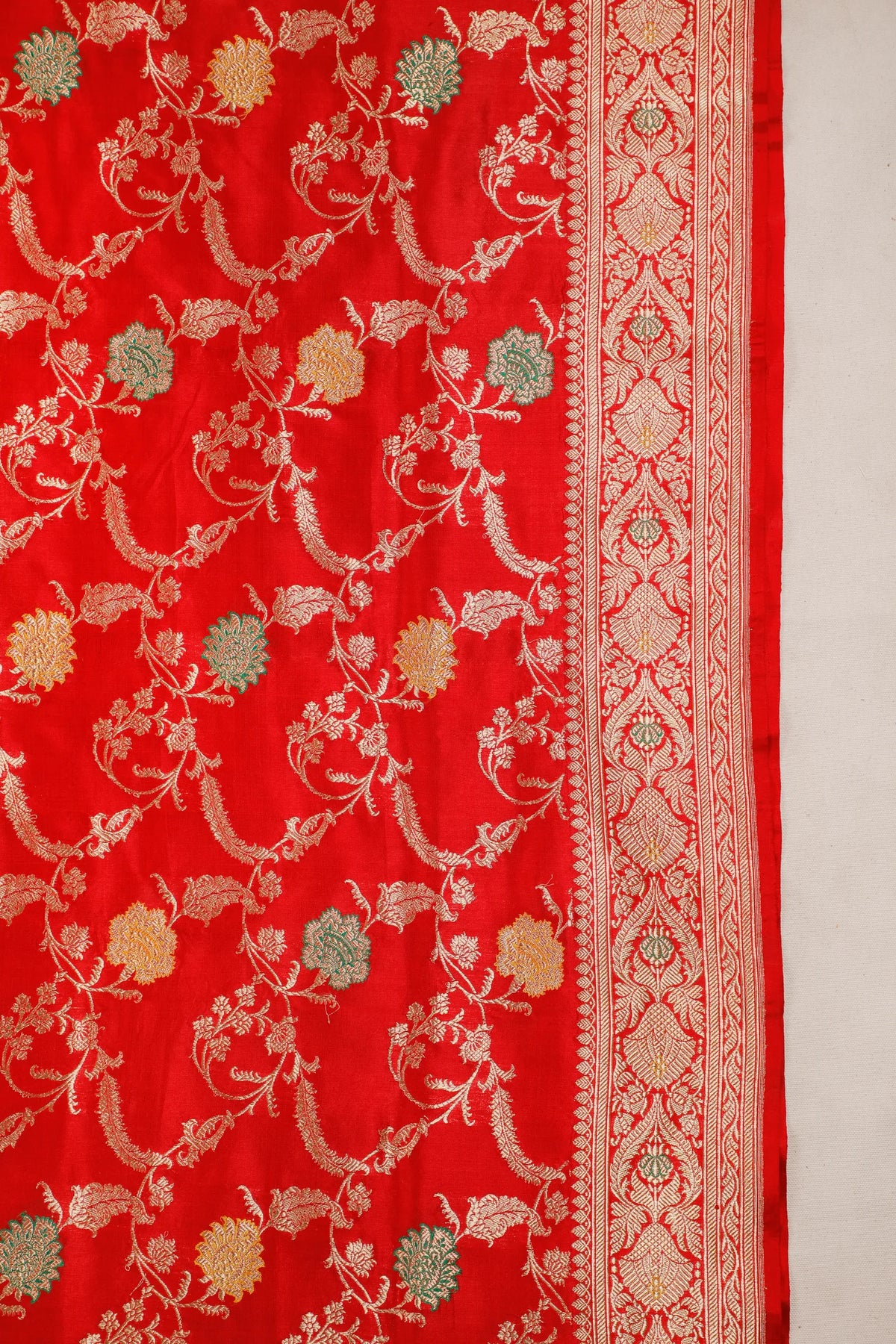 Red Handloom Benarasi Katan Silk Saree