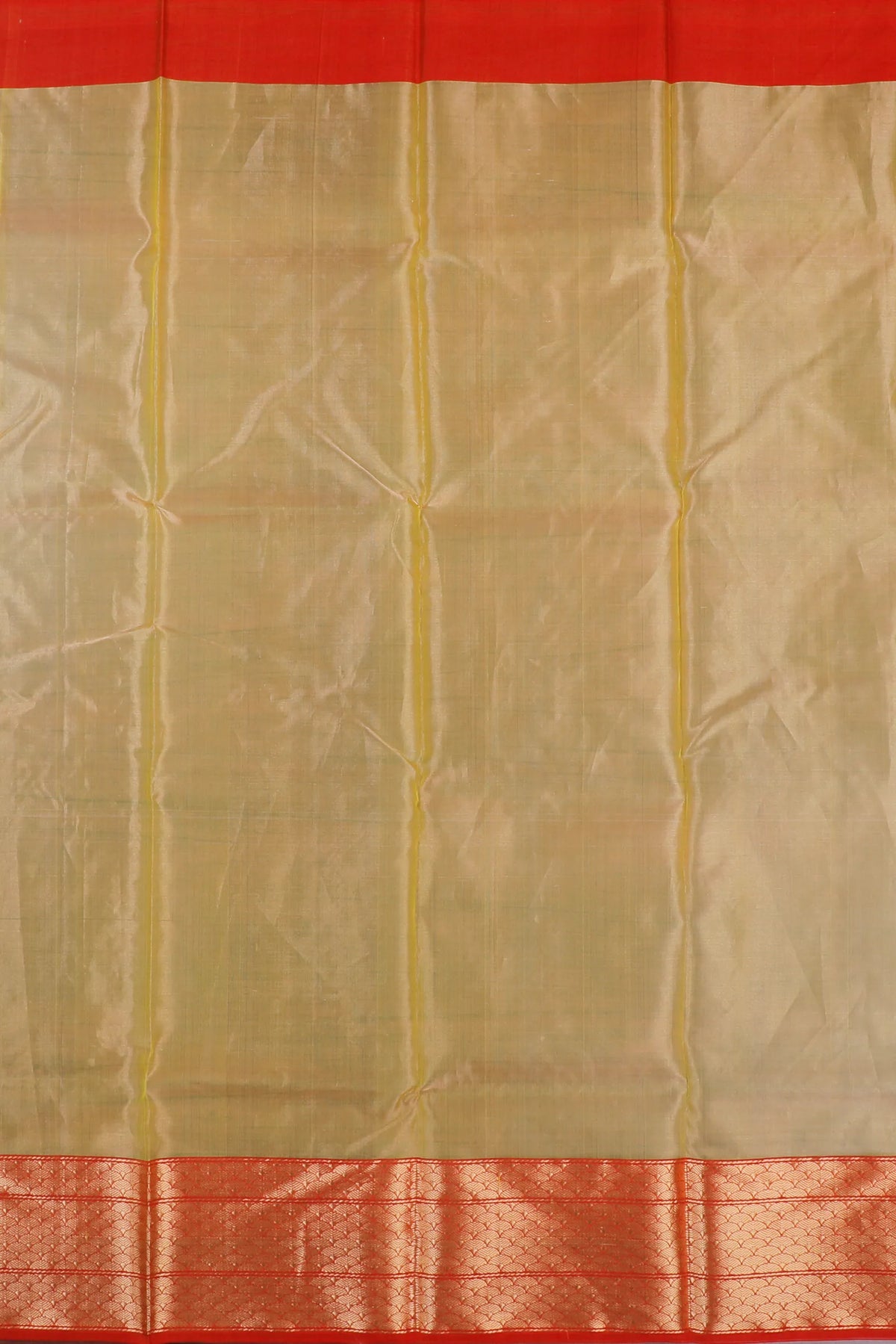Lemon Yellow Handloom Pure Silk Tissue Chanderi Saree