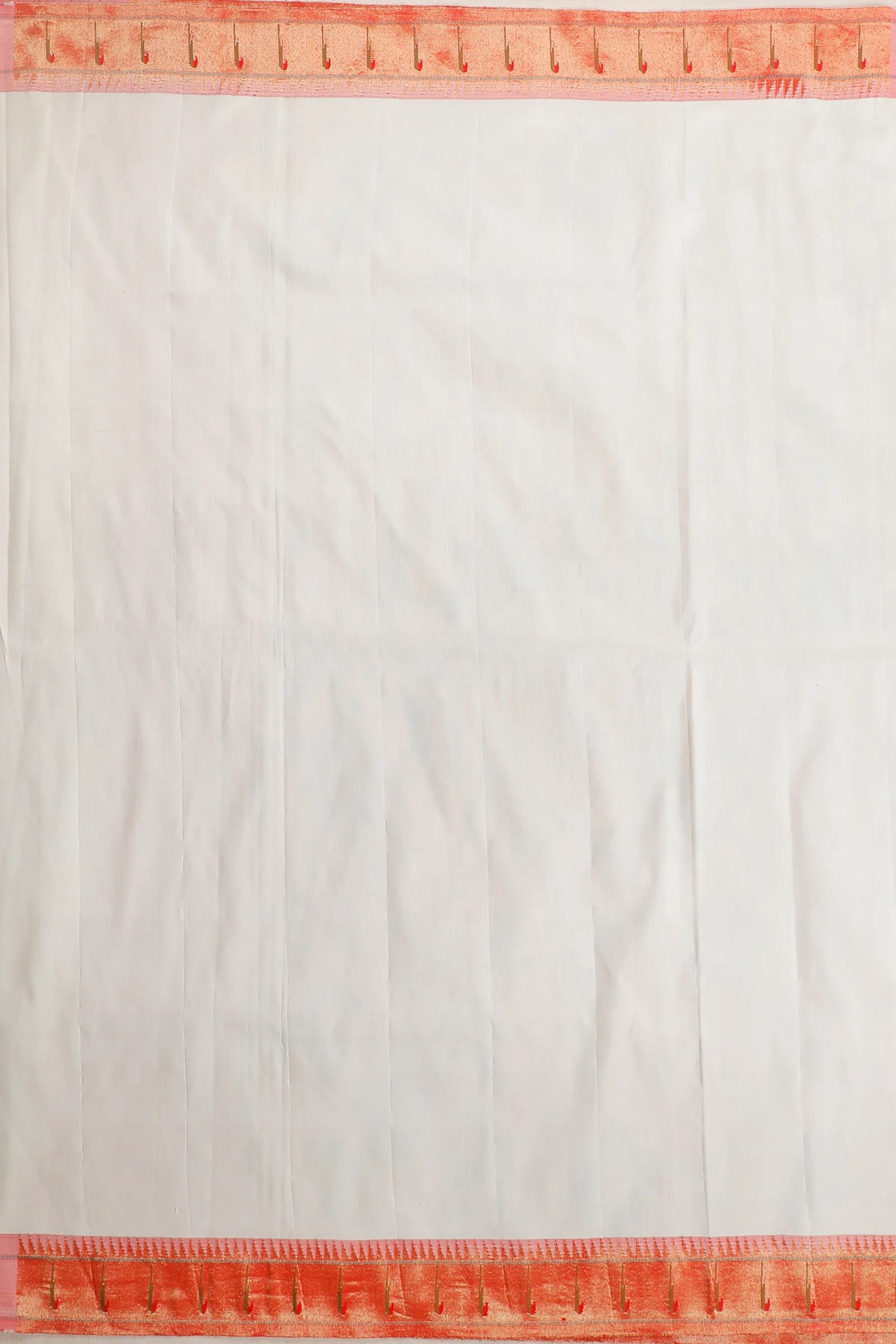 Off-White Pure Silk Handloom Tissue Paithani with All Over Design & Sonaroopa Zari