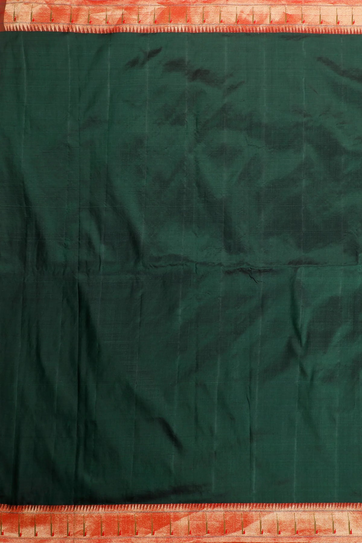Dark Green Pure Silk by Silk Handloom Paithani Saree with All Over Design