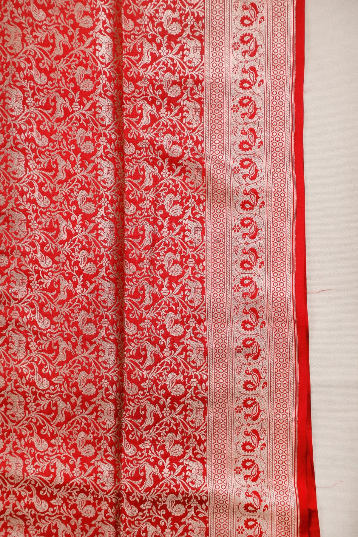 Maroon Real Zari Pure Silk Benarasi Saree - Revival Design with Shikargah Patterm