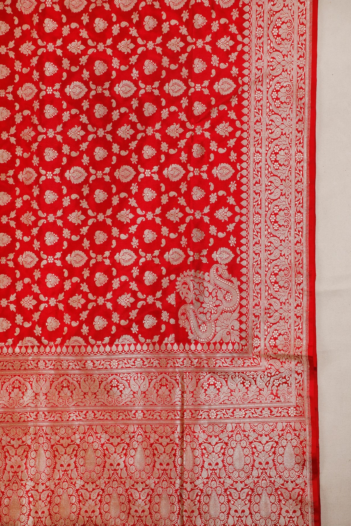 Red Handloom Real Zari Pure Silk Benarasi Saree
