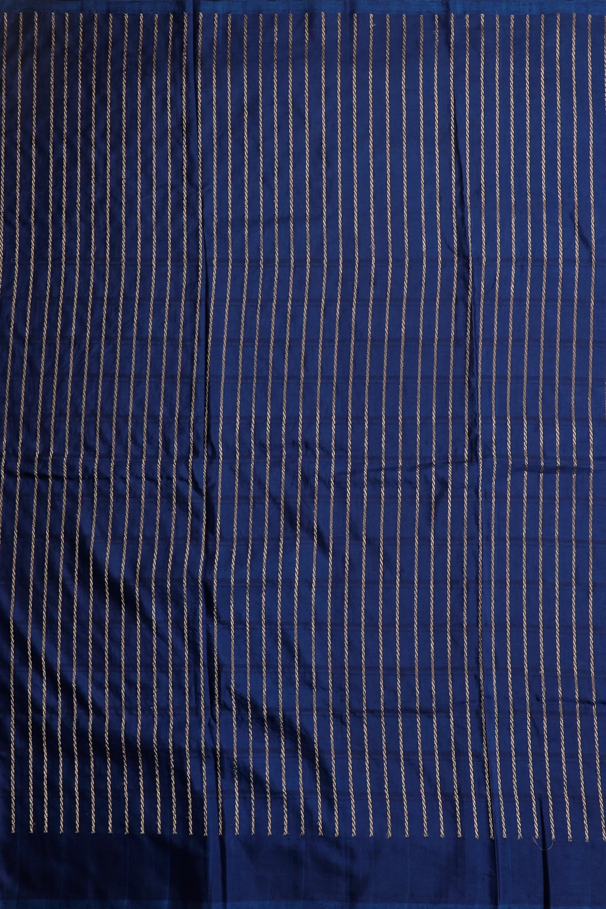 Navy Blue Handloom Benarasi Katan Silk Brocade Saree
