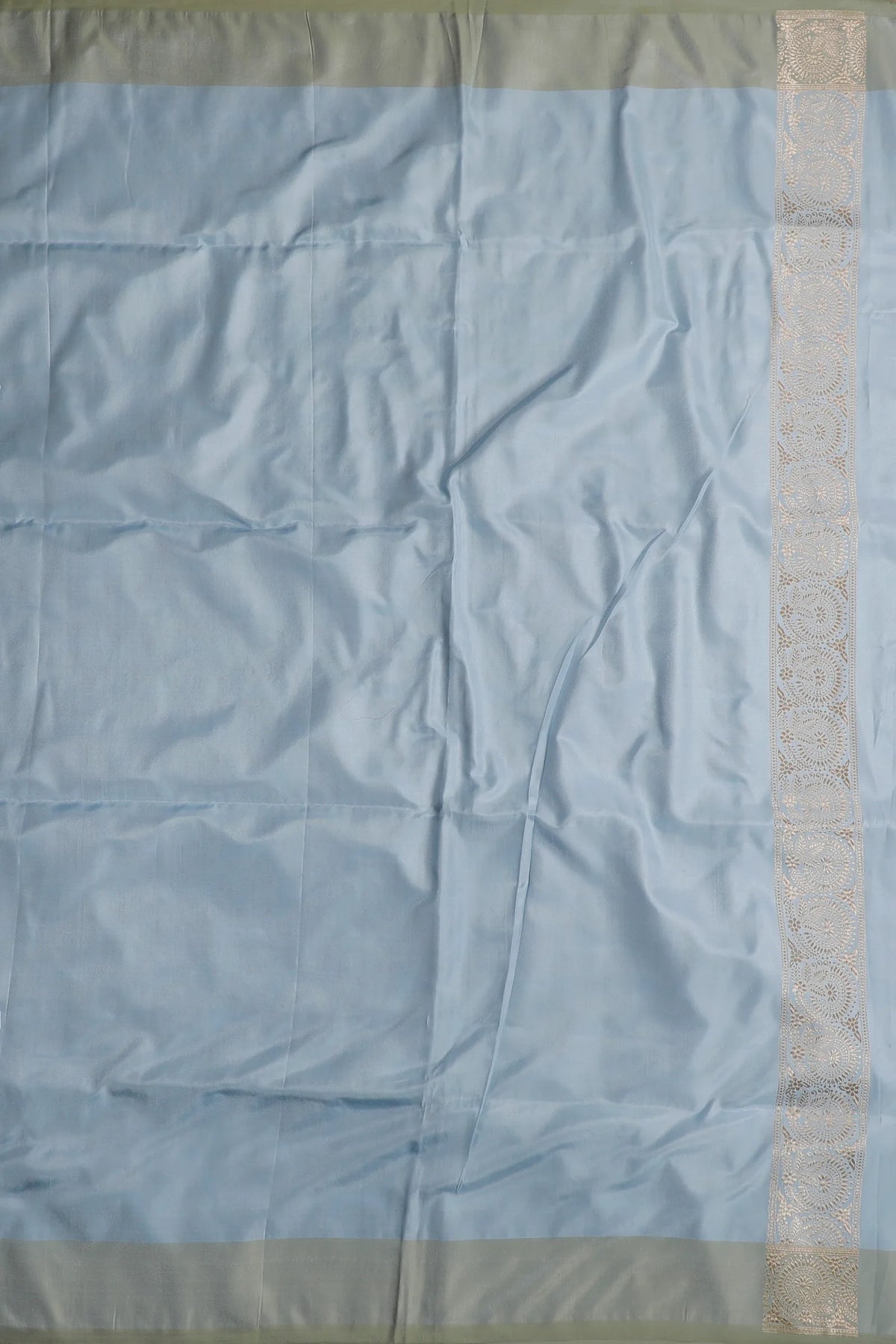 Sky Blue Handloom Pure Silk Benarasi Saree  with Meenawork Buttis