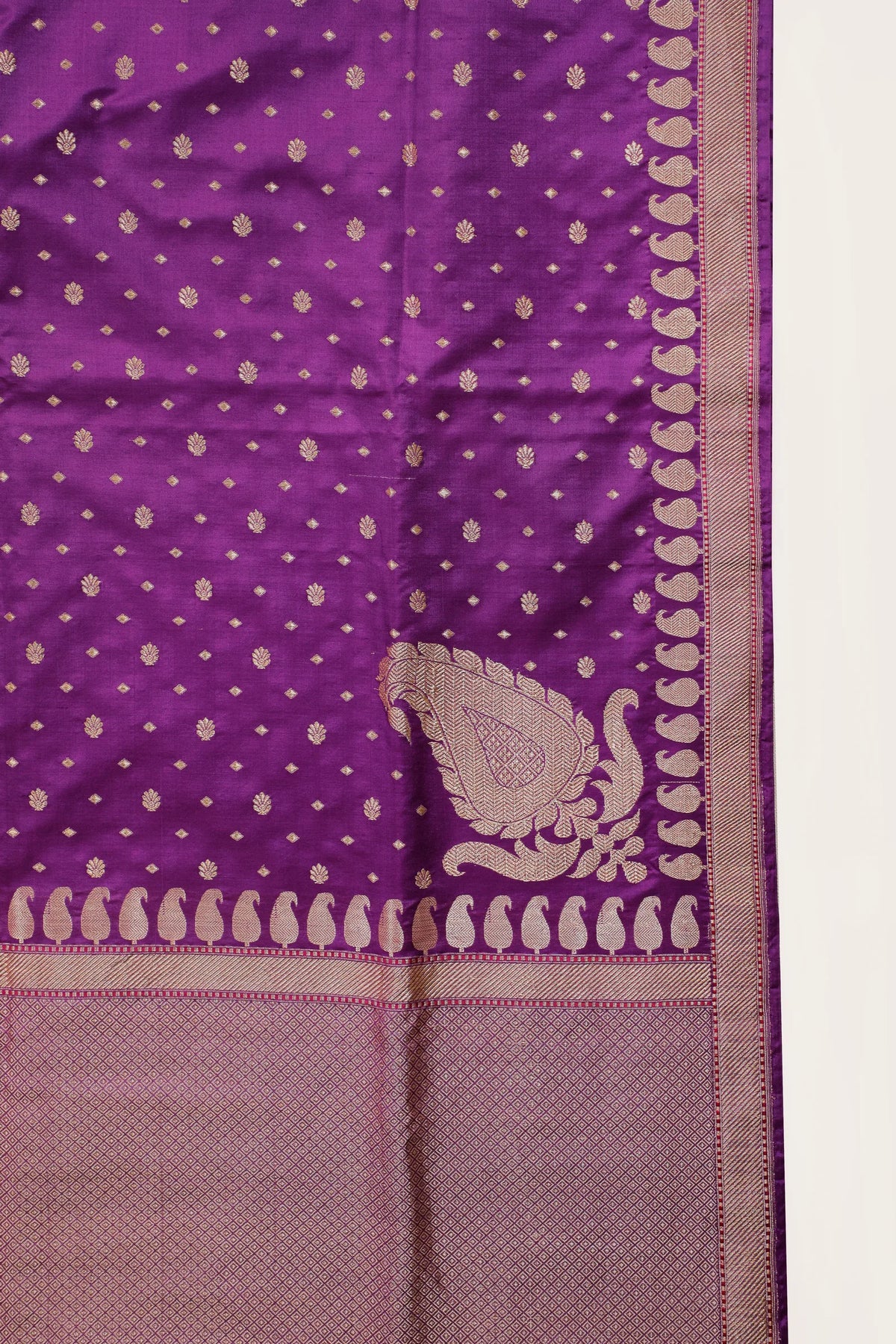 Purple Katan and Spun Silk Benarasi Saree - Revival Design