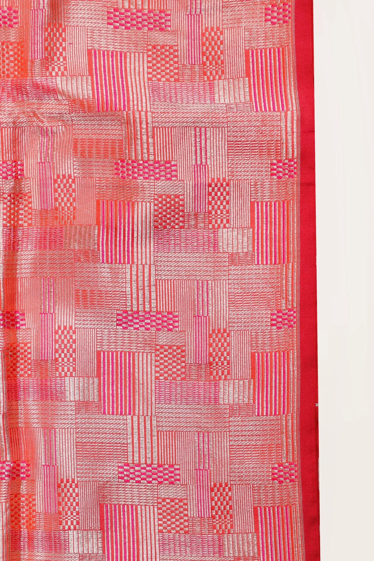 Peach Pink Handloom Benarasi Pure Silk Saree with Brocade Weave