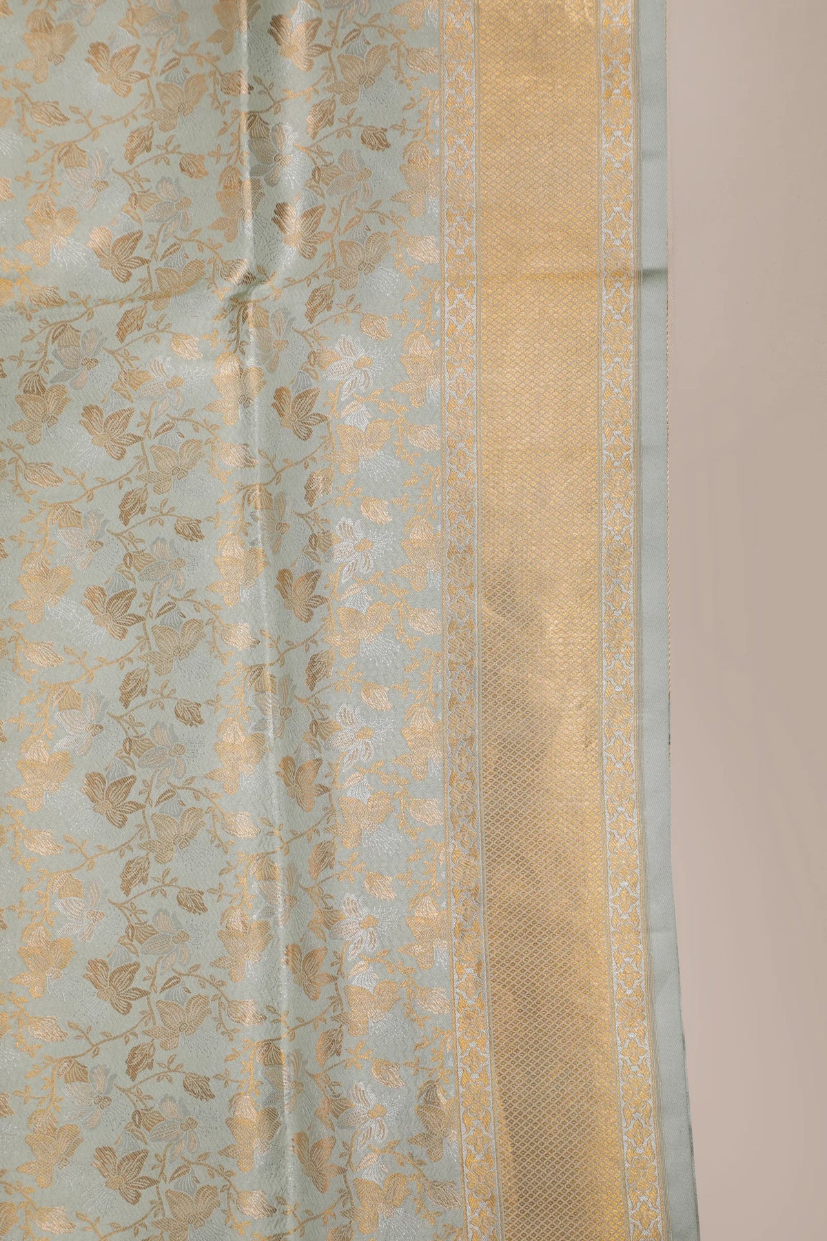 Sea Green Handloom Benarasi Brocade Katan Silk Saree