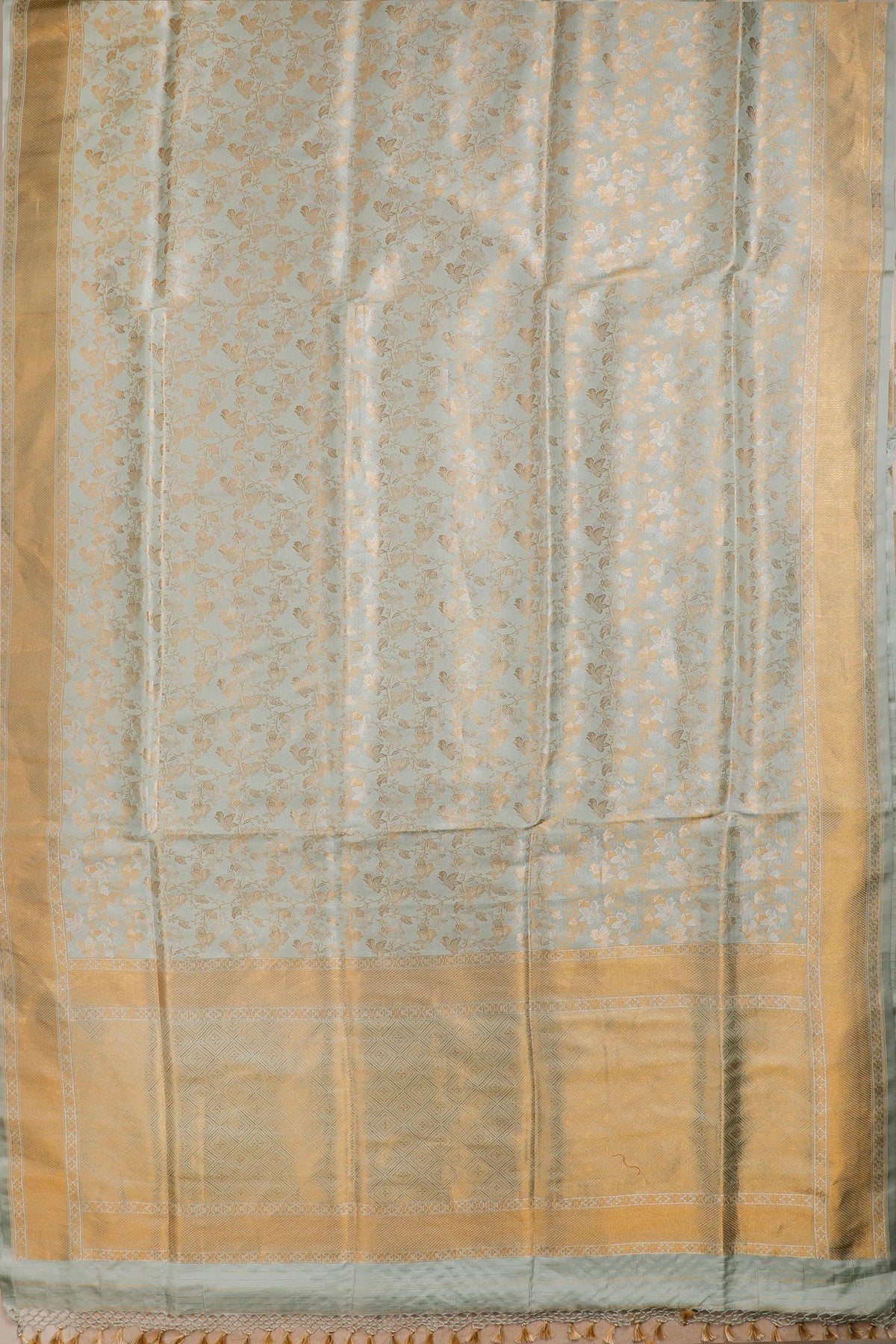 Sea Green Handloom Benarasi Brocade Katan Silk Saree