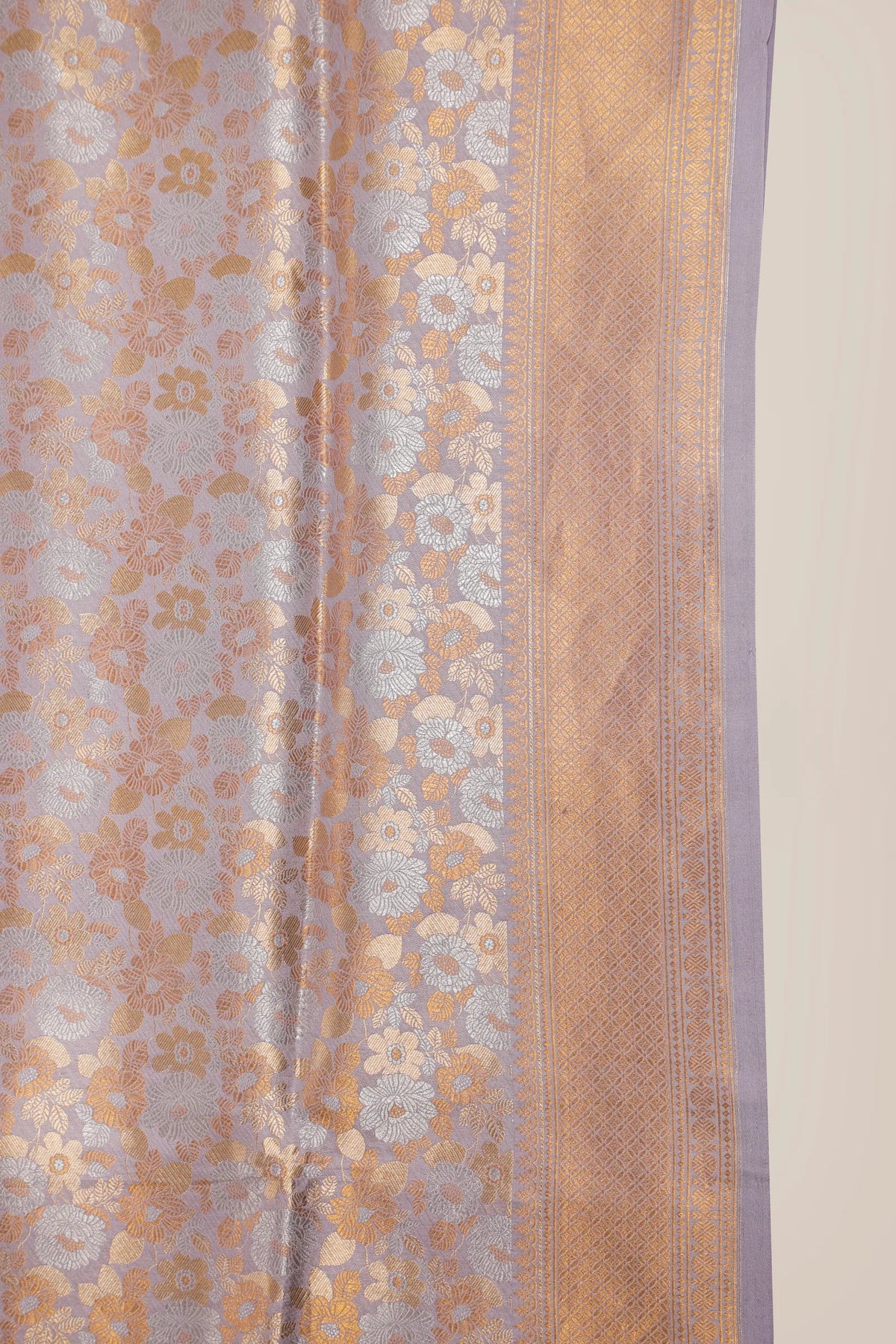 Lavender Handloom Benarasi Brocade Katan Silk Saree