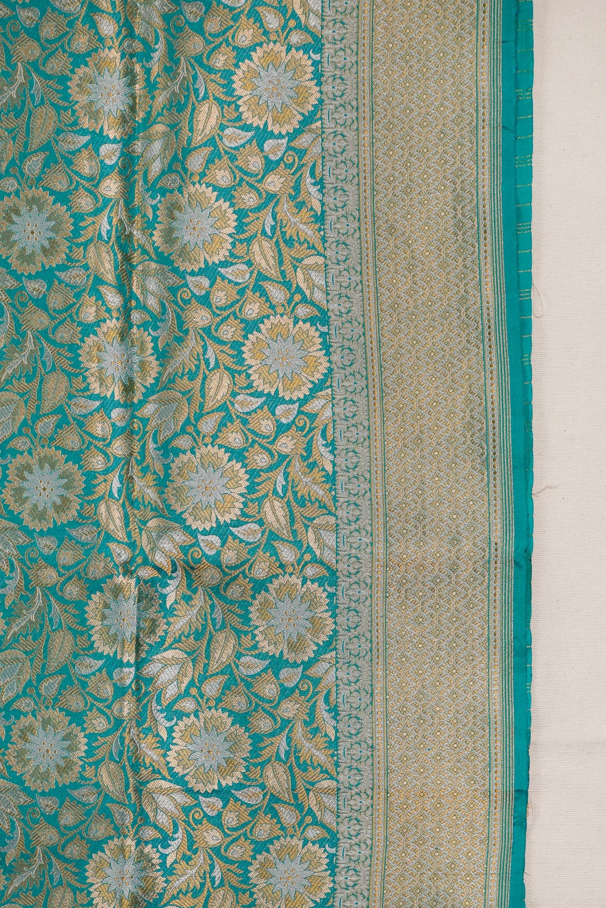 Emerald Green Handloom Benarasi Pure Silk Saree with Brocade Weave