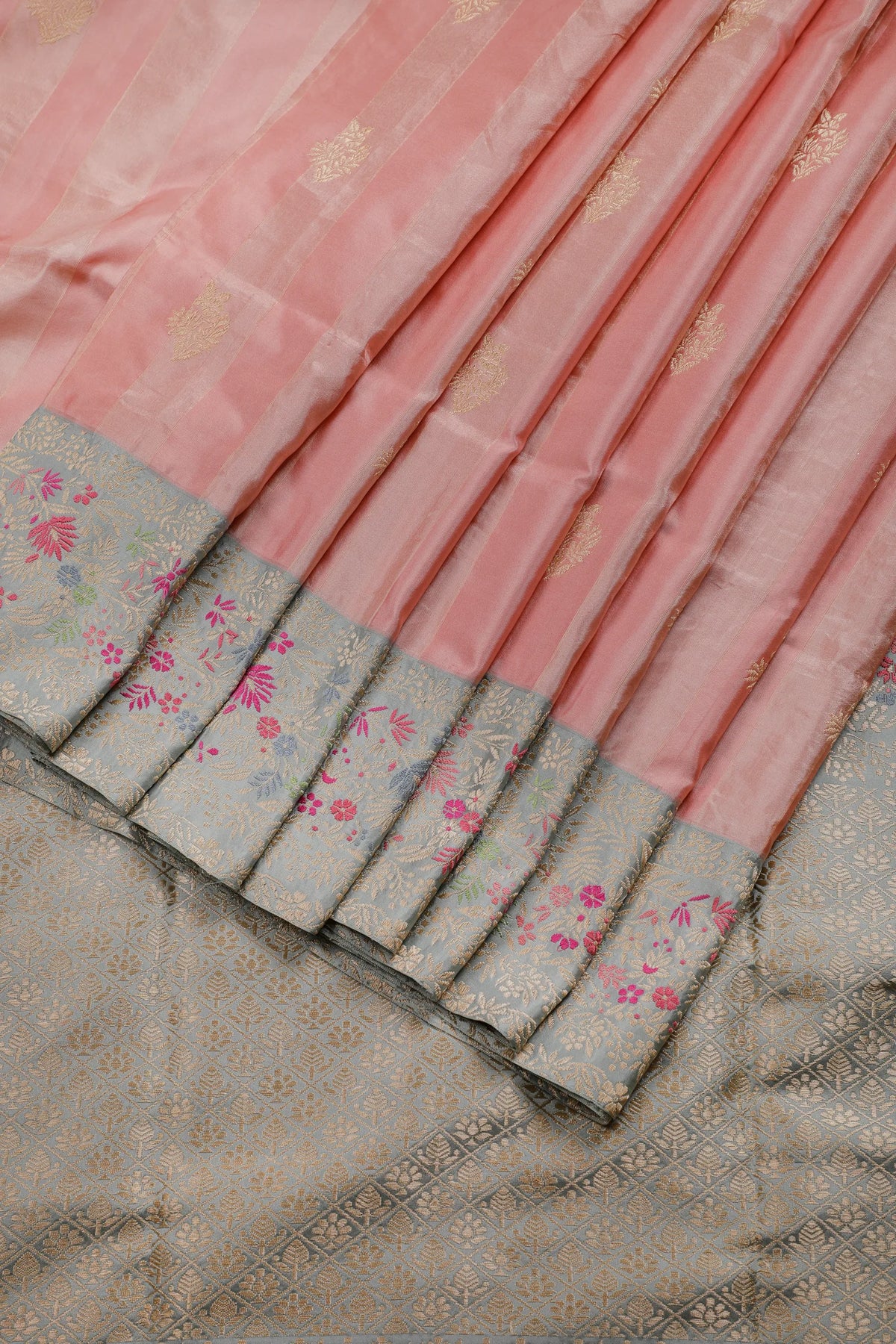 Baby Pink Benarasi Katan Pure Silk Saree