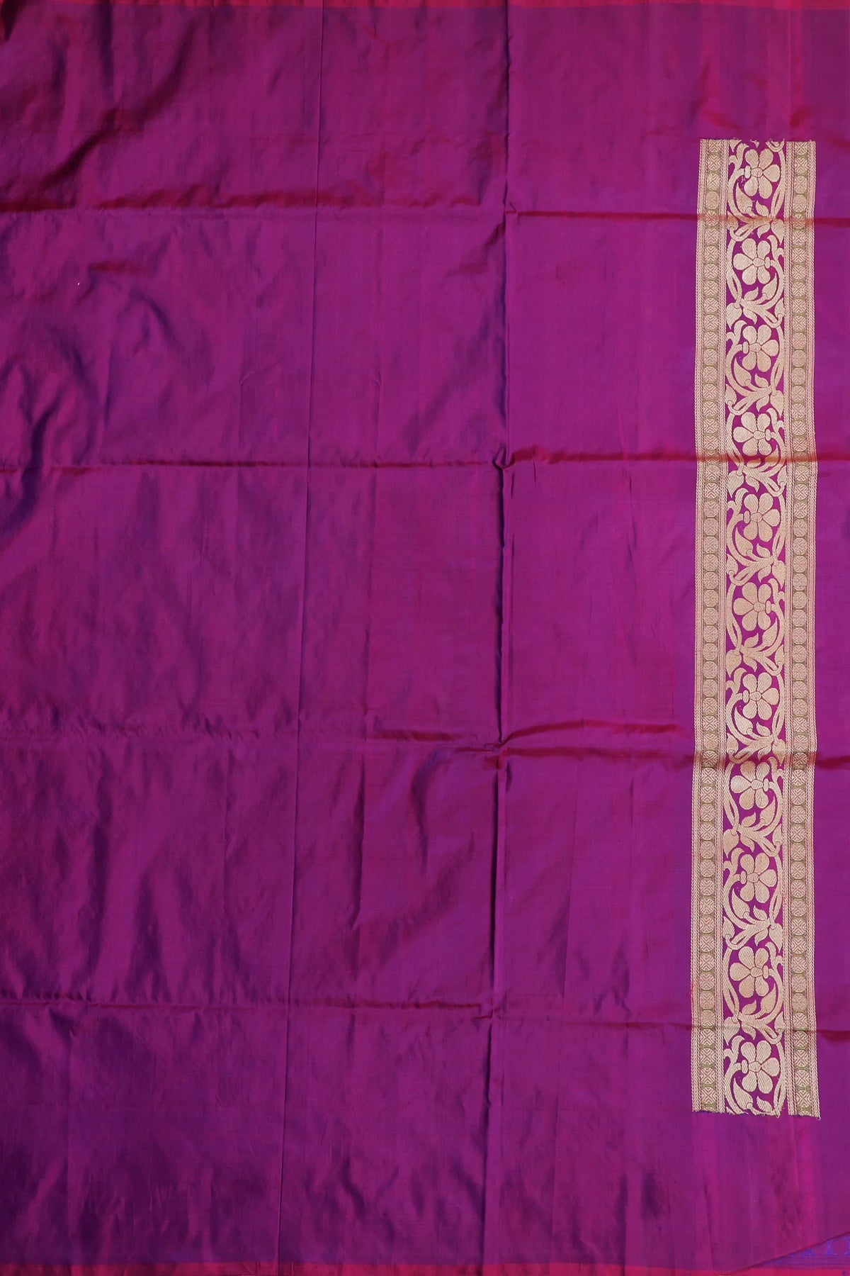 Purple Handloom Real Zari Pure Silk Benarasi Saree with Shikargah Design