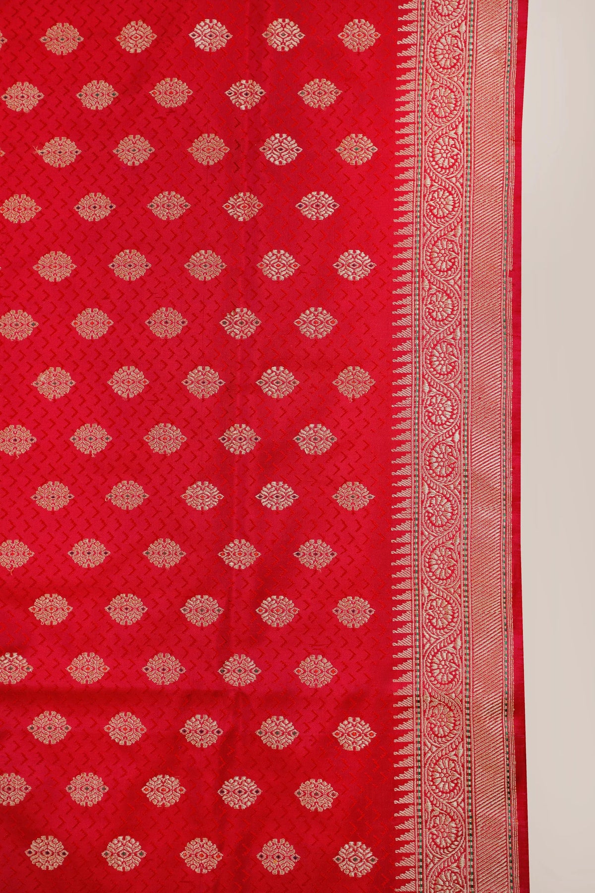 Wine and Maroon Handloom Real Zari Pure Silk Benarasi Saree - Revival Design