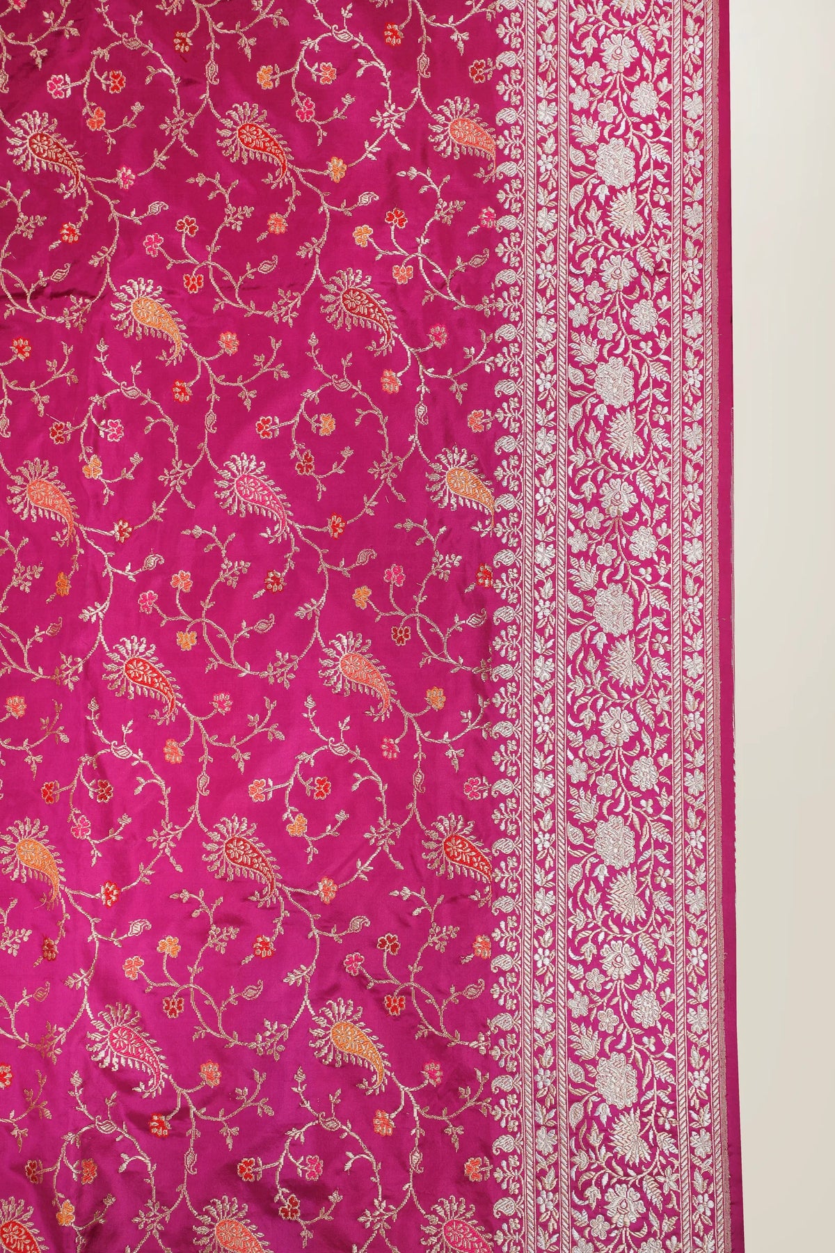 Purple Handloom Real Zari Pure Silk Benarasi Saree - Revival Design