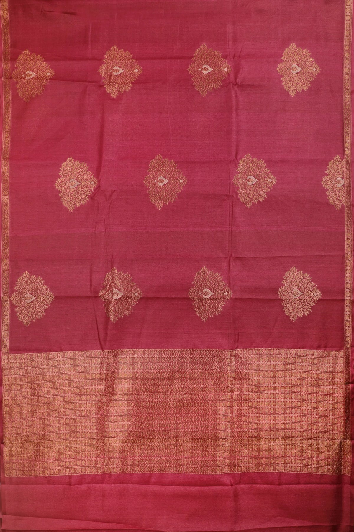 Maroon Handloom Raw Silk Saree
