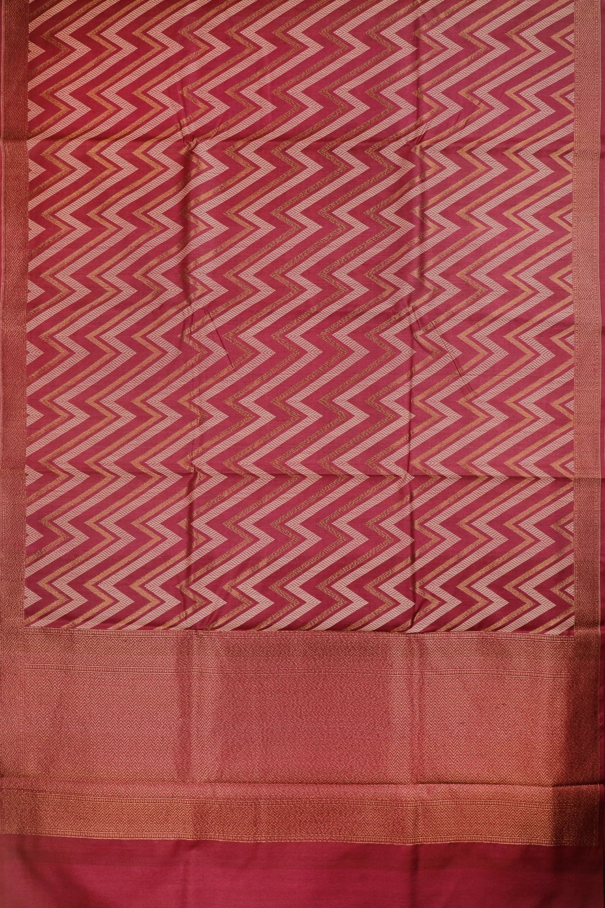 Wine Handloom Raw Silk Saree