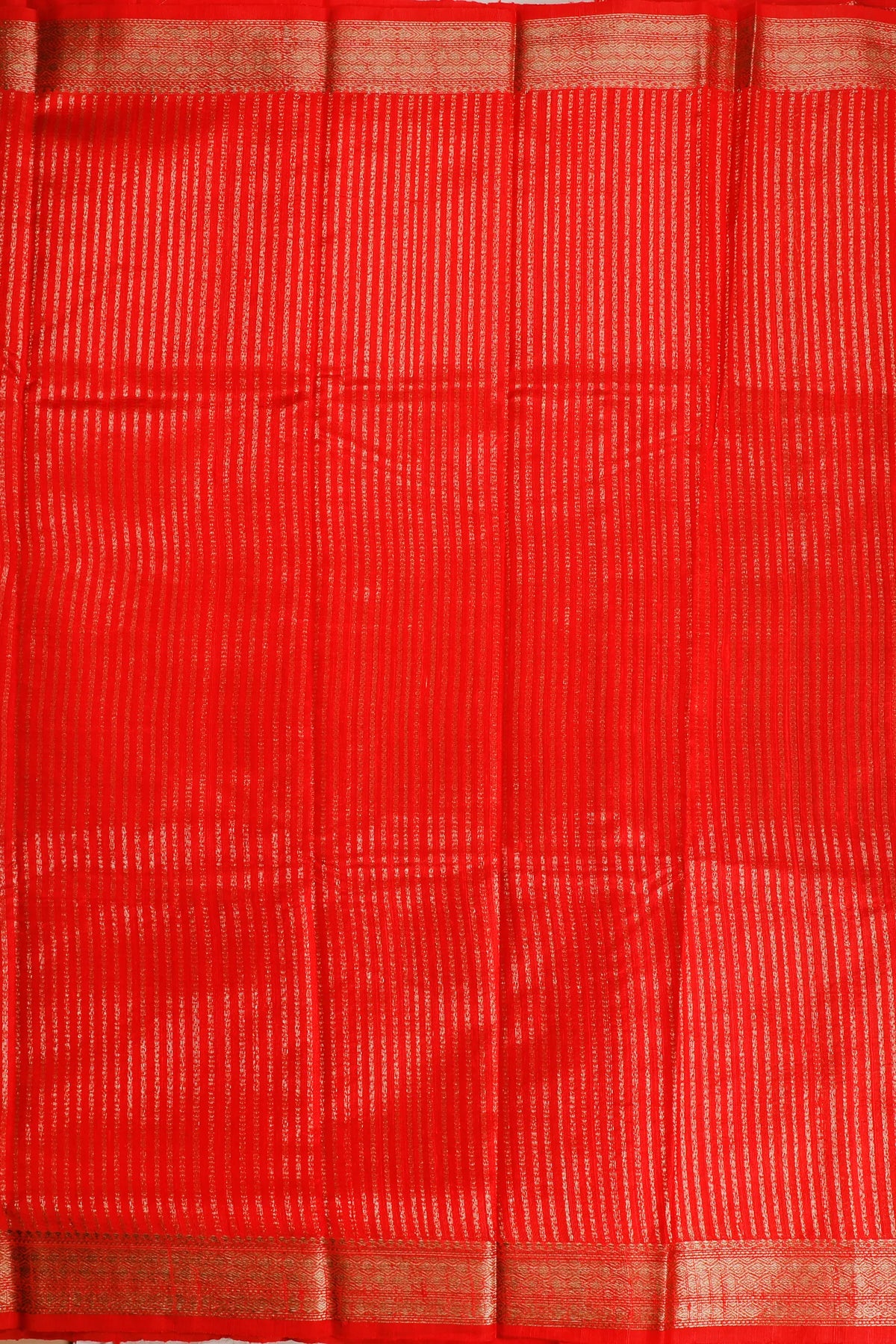 Orange Handloom Raw Silk Saree