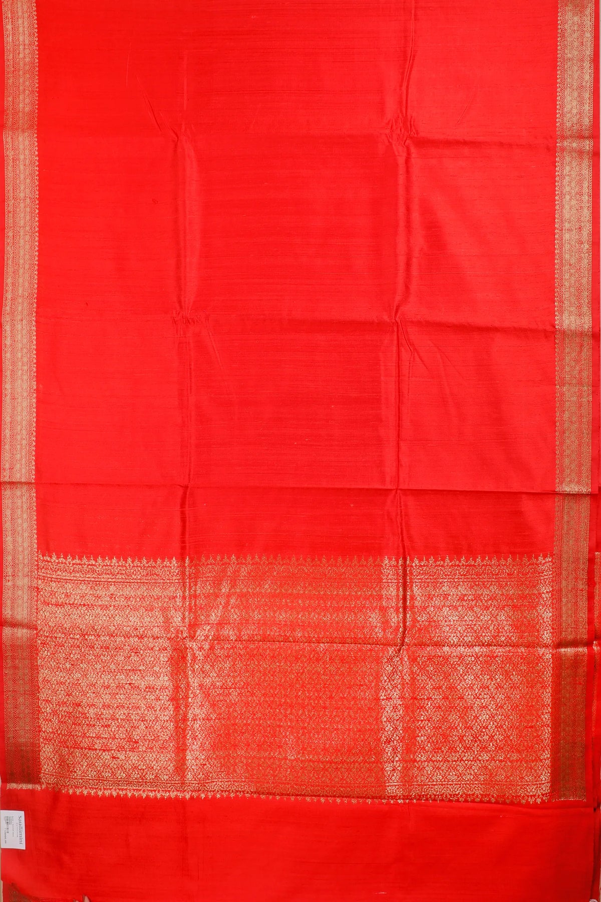 Orange Handloom Raw Silk Saree